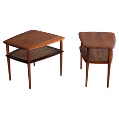 Pair of Peter Hvidt and Orla Molgaard Nielsen Tiered Teak End or Side Tables