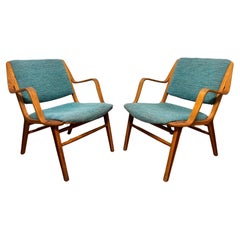 Pair of Peter Hvidt "Ax" Lounge Chairs, Denmark, Ca. 1950s