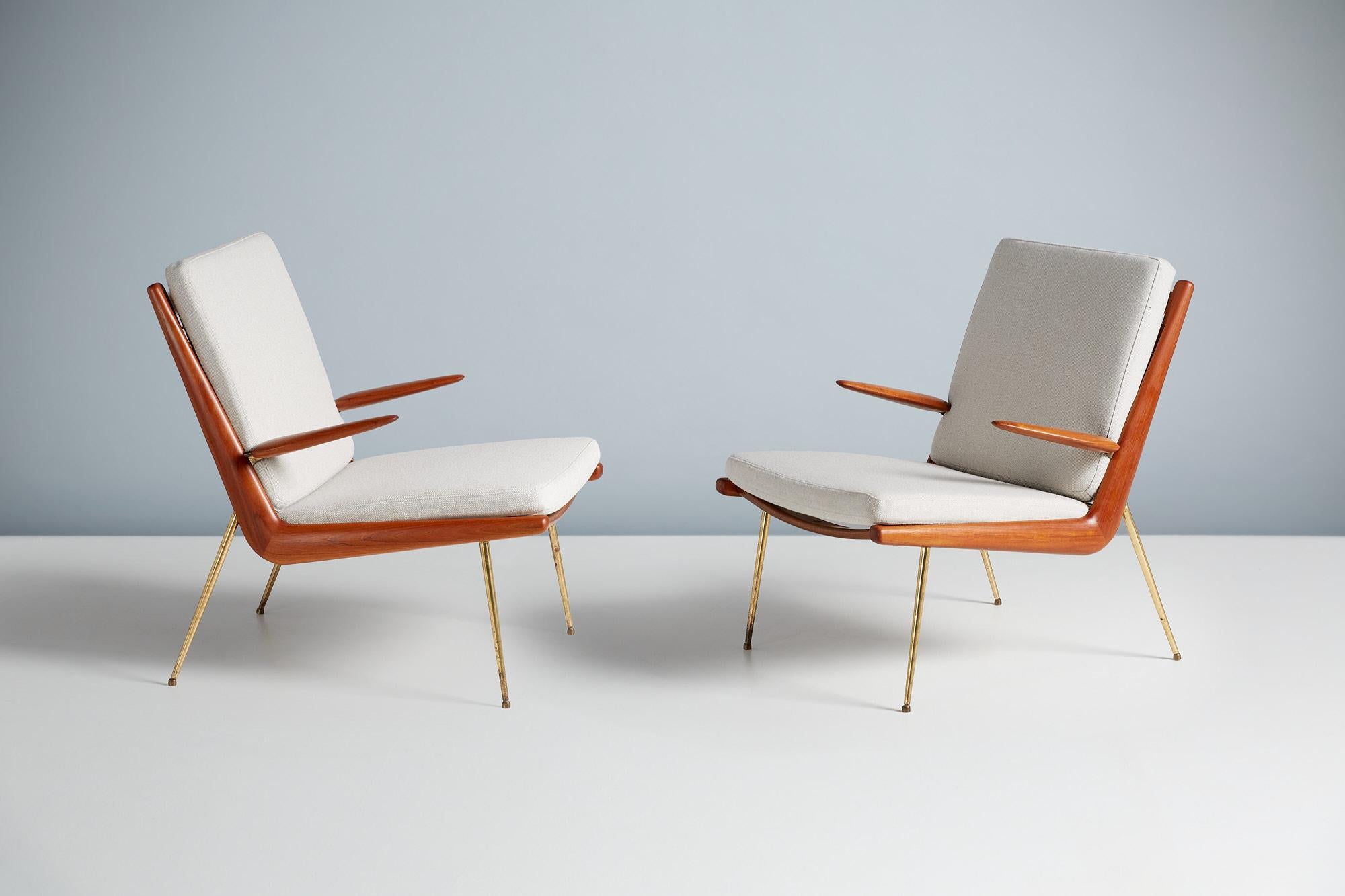 Danish Pair of Peter Hvidt Boomerang Chairs, circa 1959