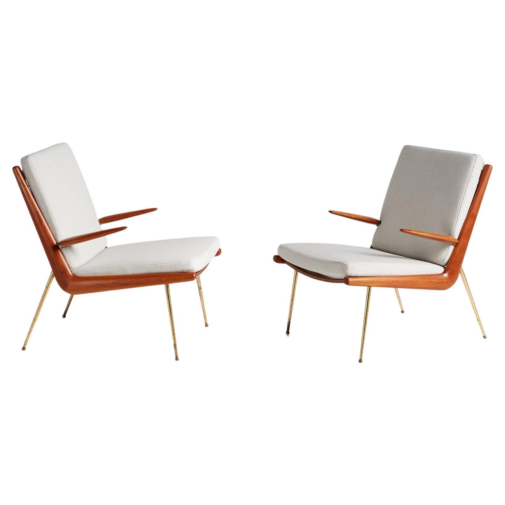 Pair of Peter Hvidt Boomerang Chairs, circa 1959