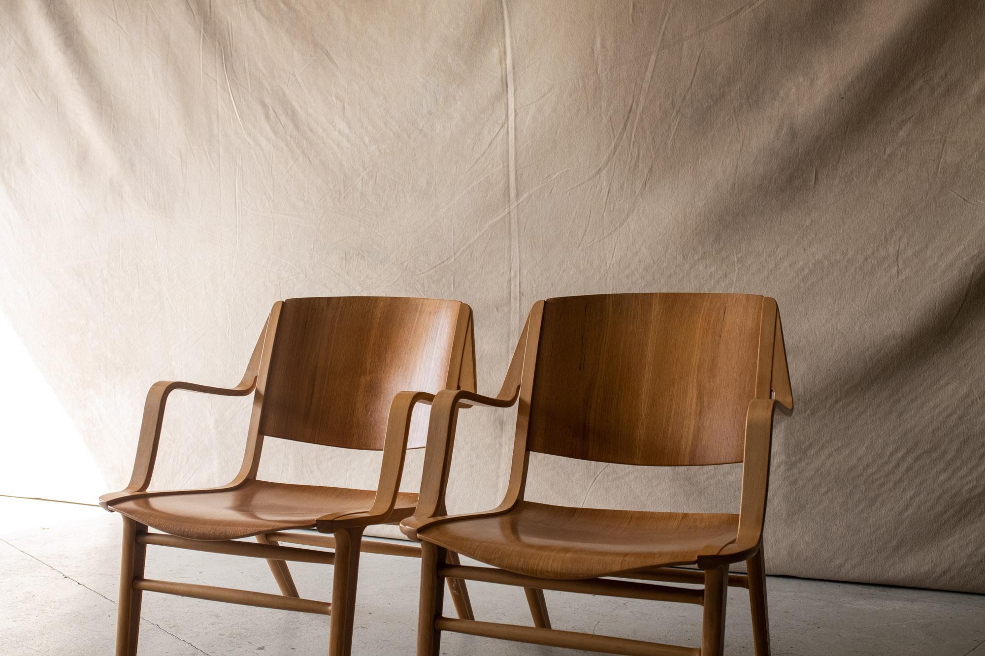 Pair of Peter Hvidt & Orla Mølgaard Nielsen Lounge Chairs, Model Ax, Circa 1960 In Good Condition In Nashville, TN