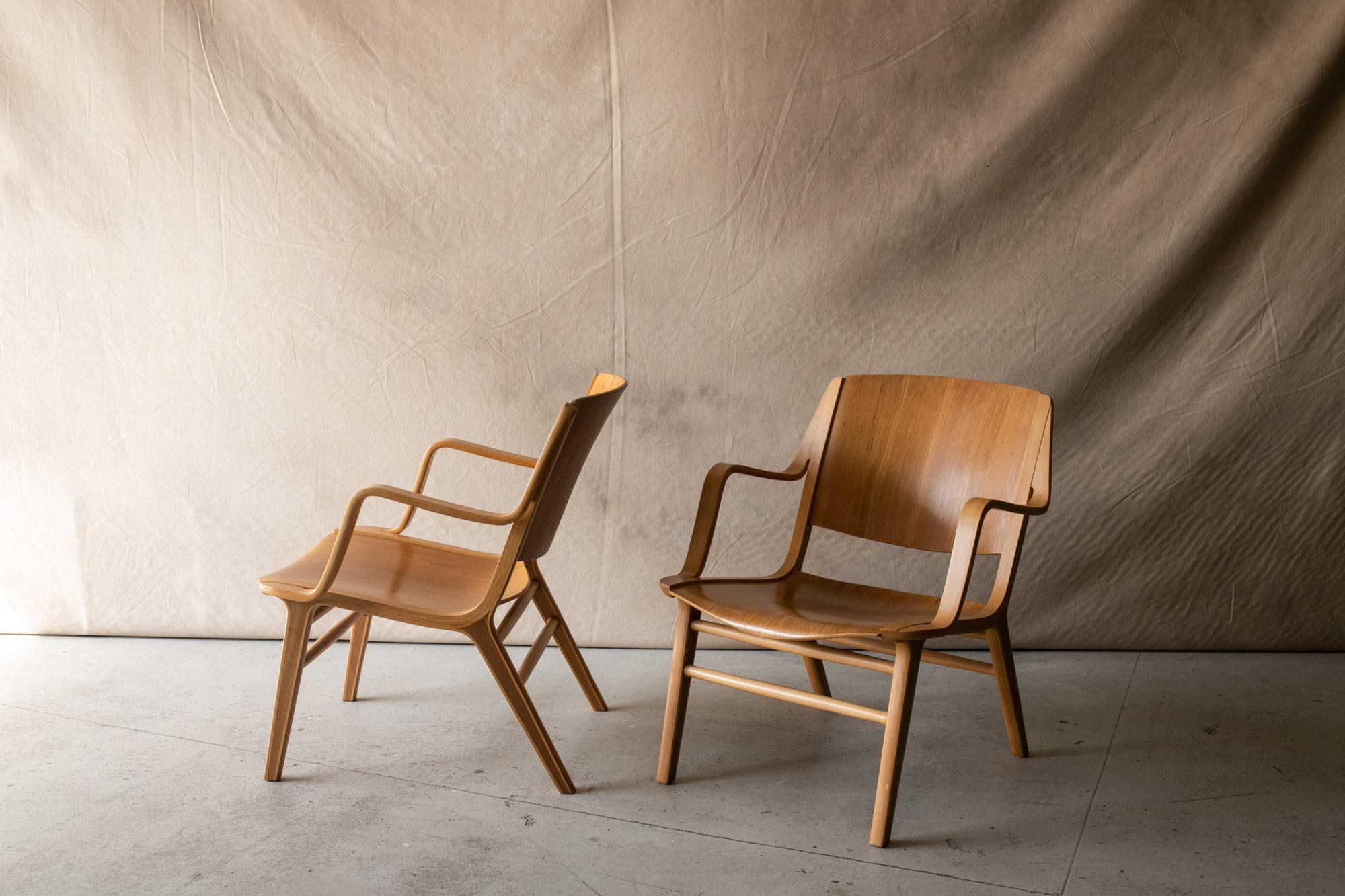 Mid-20th Century Pair of Peter Hvidt & Orla Mølgaard Nielsen Lounge Chairs, Model Ax, Circa 1960