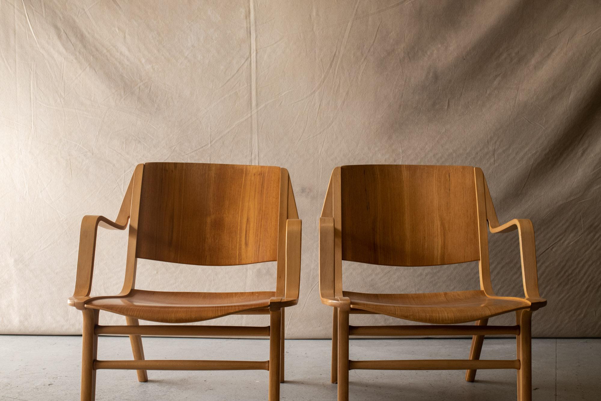 Pair of Peter Hvidt & Orla Mølgaard Nielsen Lounge Chairs, Model Ax, Circa 1960 1