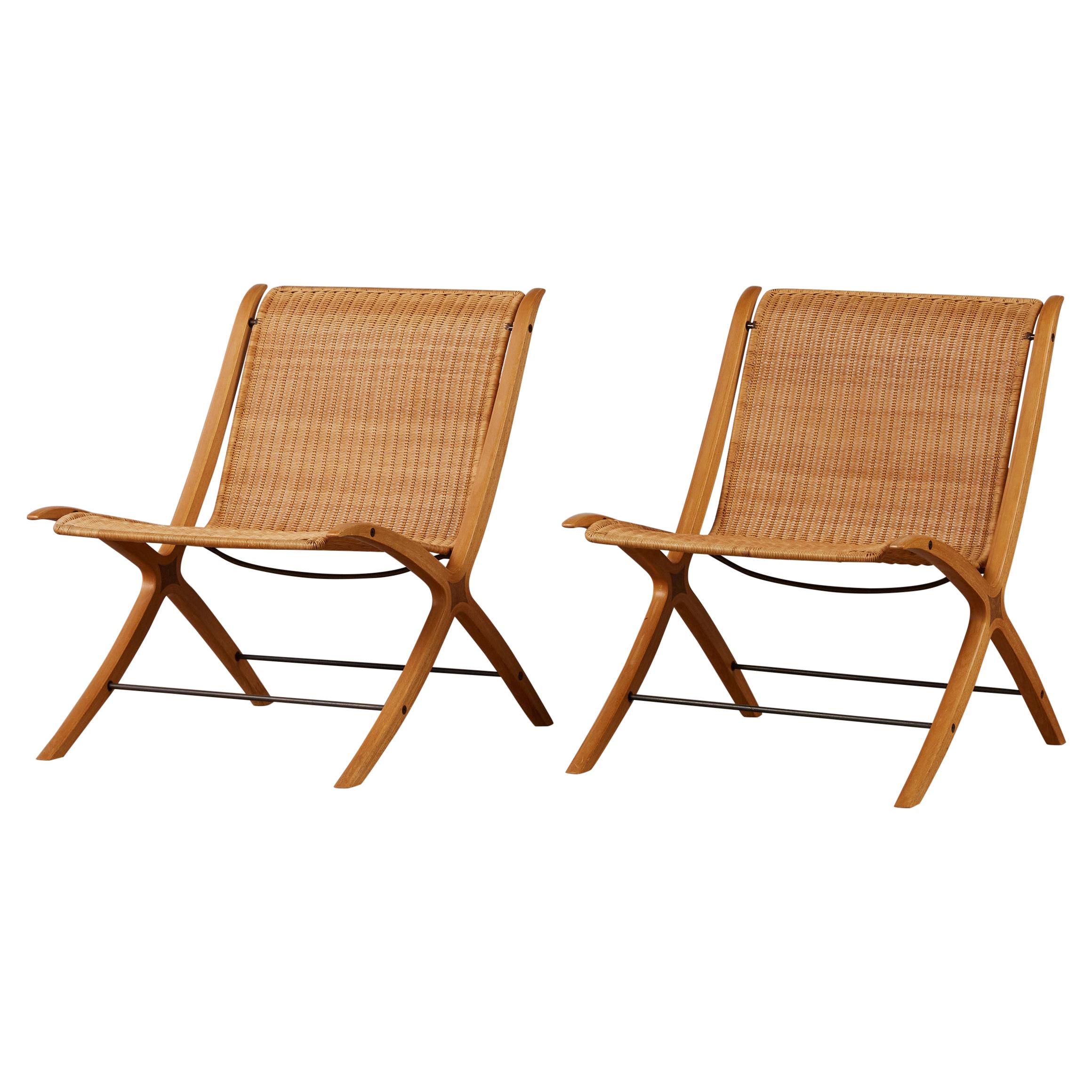 Pair of Peter Hvidt & Orla Mølgaard-Nielsen "Model 6103 X-Chairs" for Fritz Hans