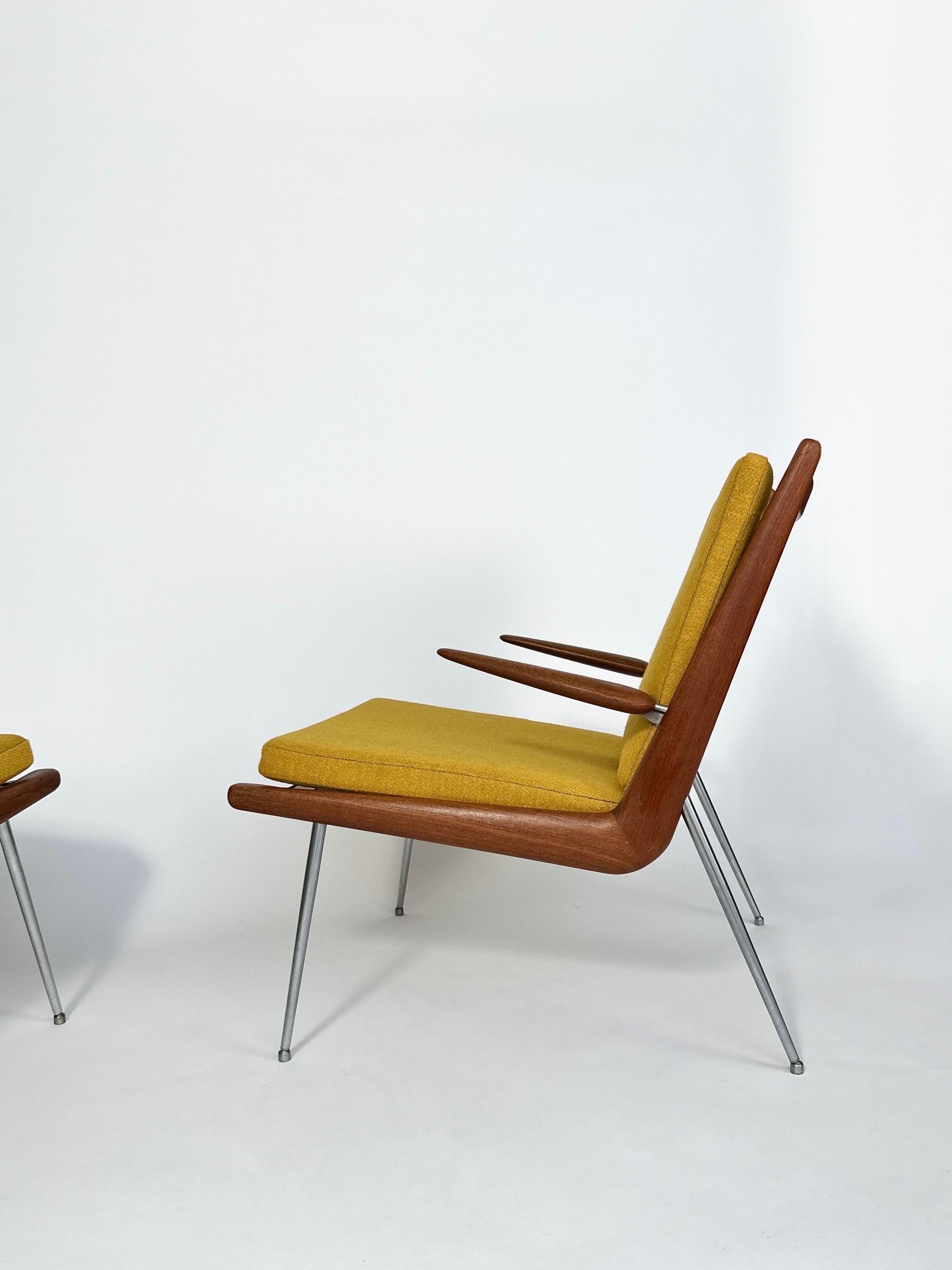 Ein Paar Boomerang-Stühle von Peter Hvidt & Orla Molgaard Nielsen, Frankreich & Sohn, 1960er Jahre (Moderne der Mitte des Jahrhunderts) im Angebot