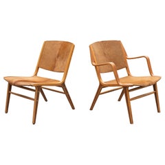 Ein Paar Peter Hvidt & Orla Molgaard Nielsen für Fritz Hansen "Ax" Lounge Chairs