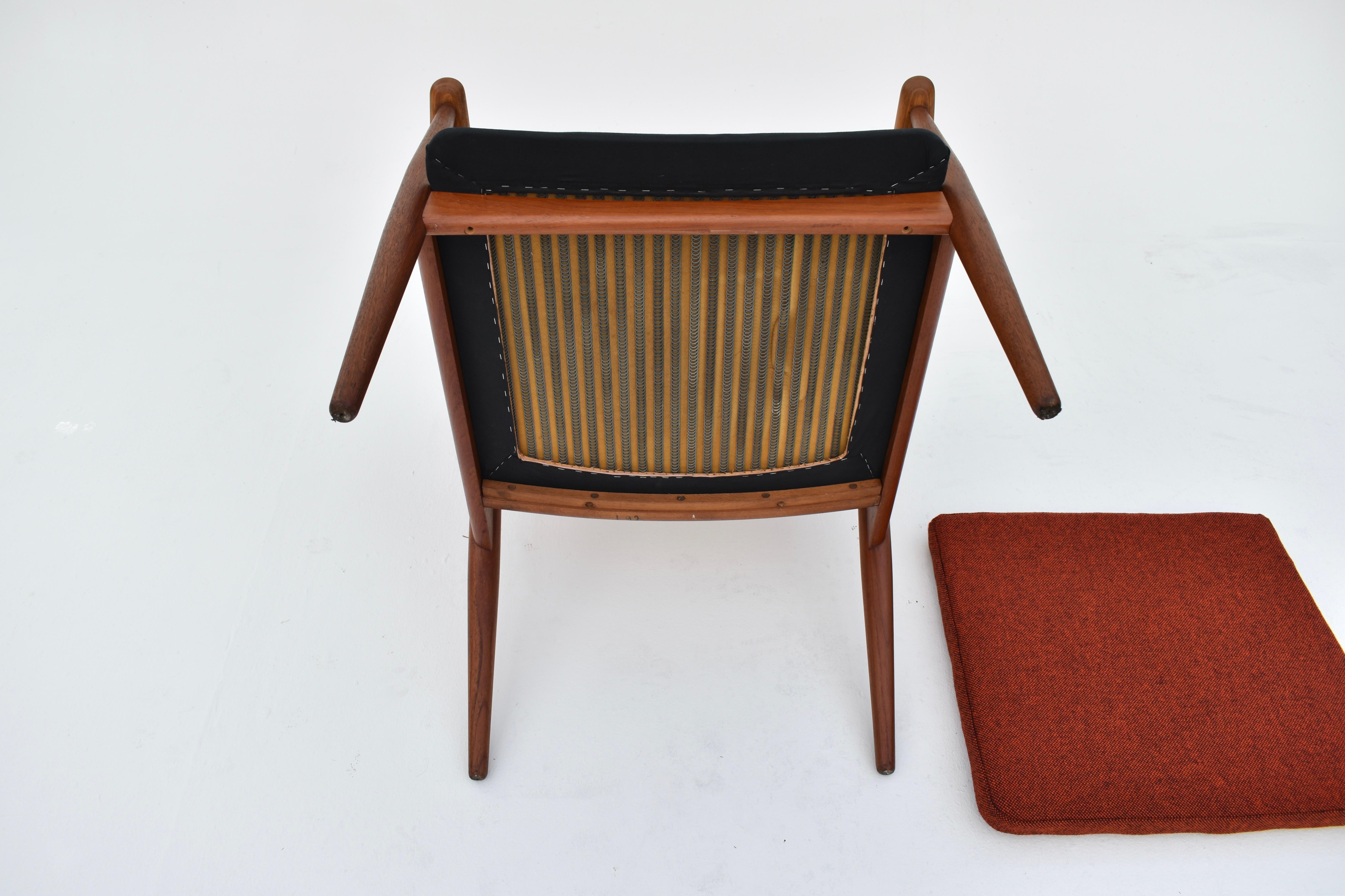 Pair Of Peter Hvidt & Orla Molgaard Nielsen Model 147 Teak & Rattan Chairs 9