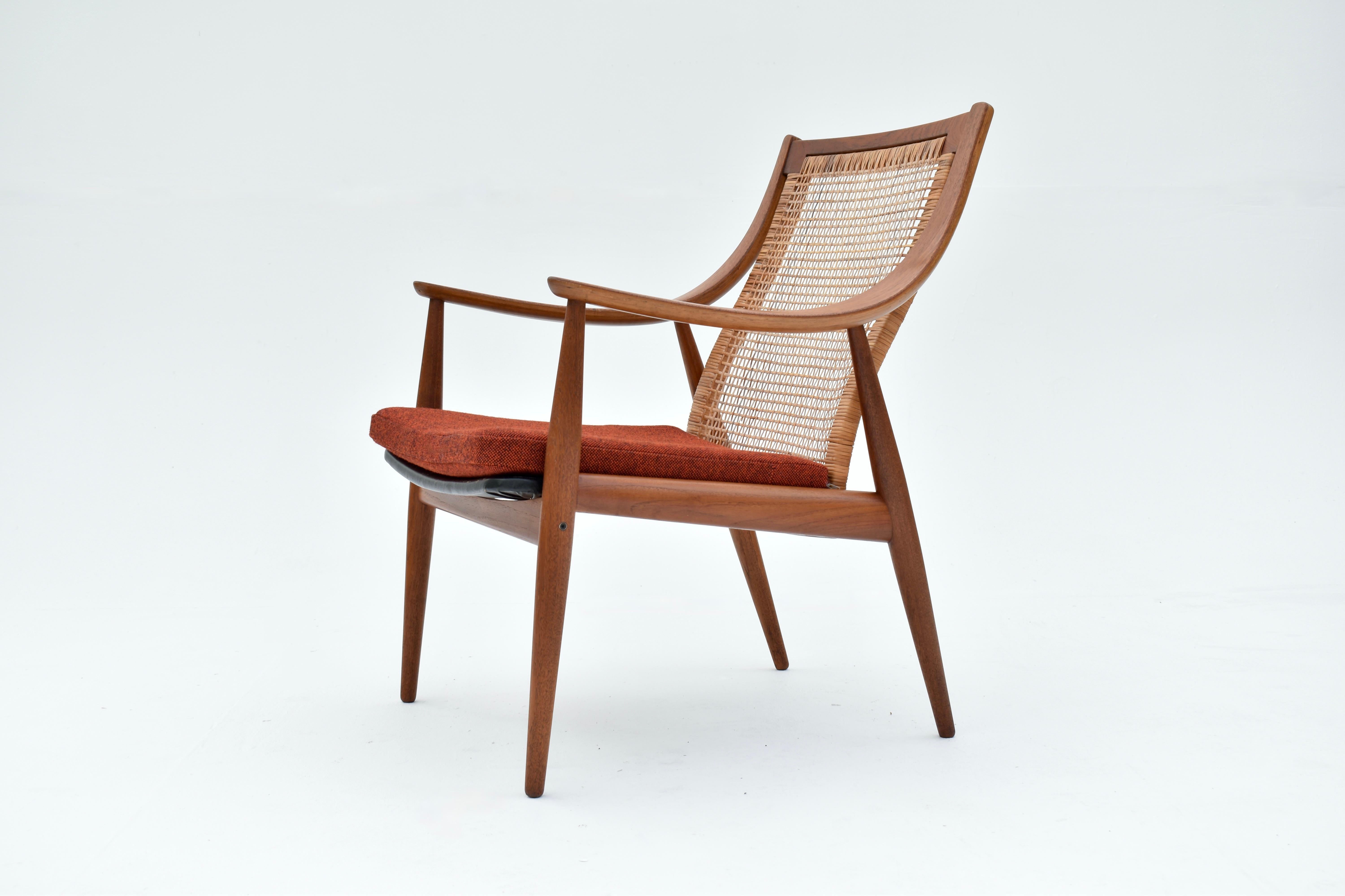 Pair Of Peter Hvidt & Orla Molgaard Nielsen Model 147 Teak & Rattan Chairs 13