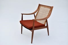 Pair Of Peter Hvidt & Orla Molgaard Nielsen Model 147 Teak & Rattan Chairs