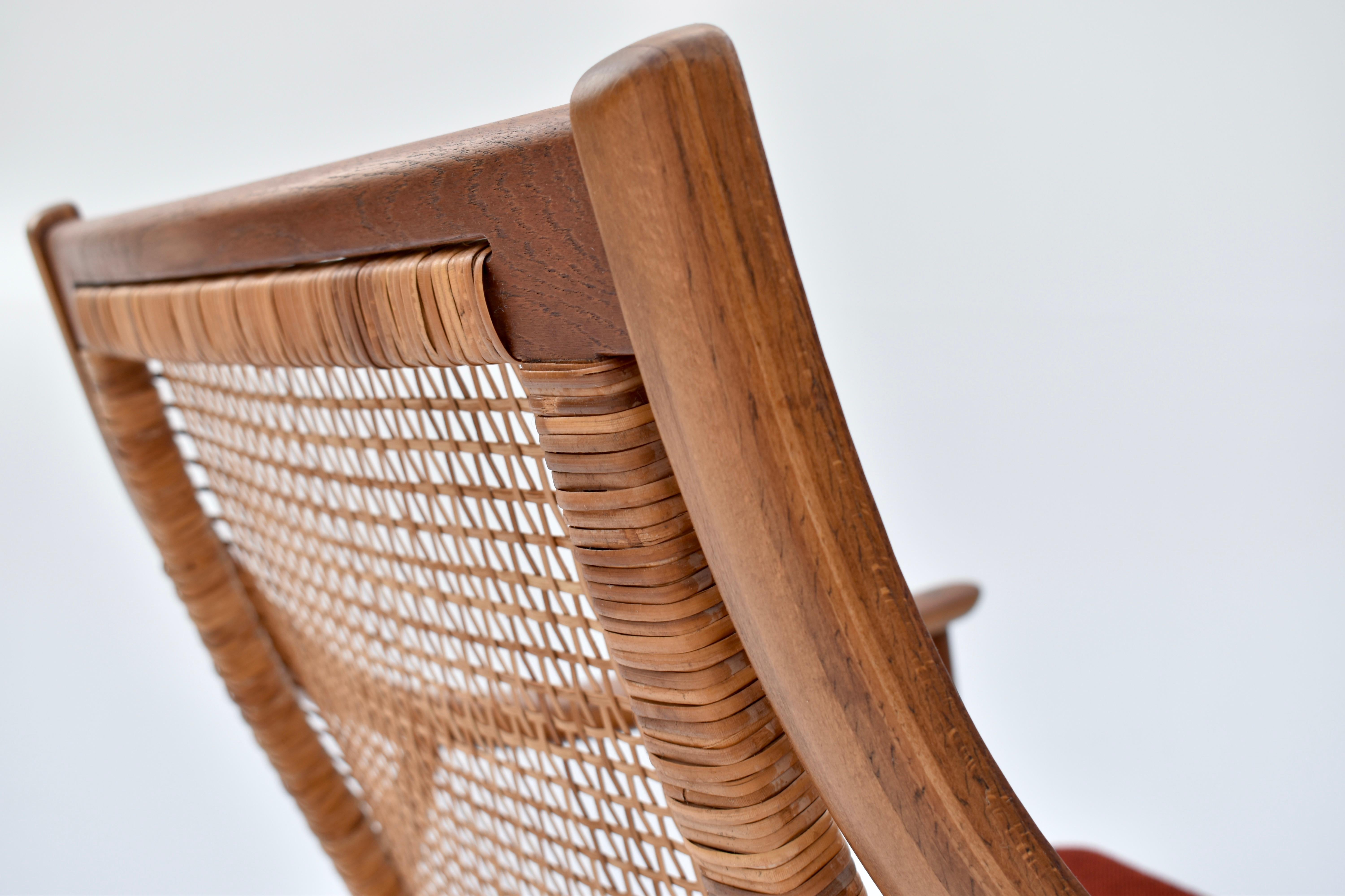 Pair Of Peter Hvidt & Orla Molgaard Nielsen Model 147 Teak & Rattan Chairs 14