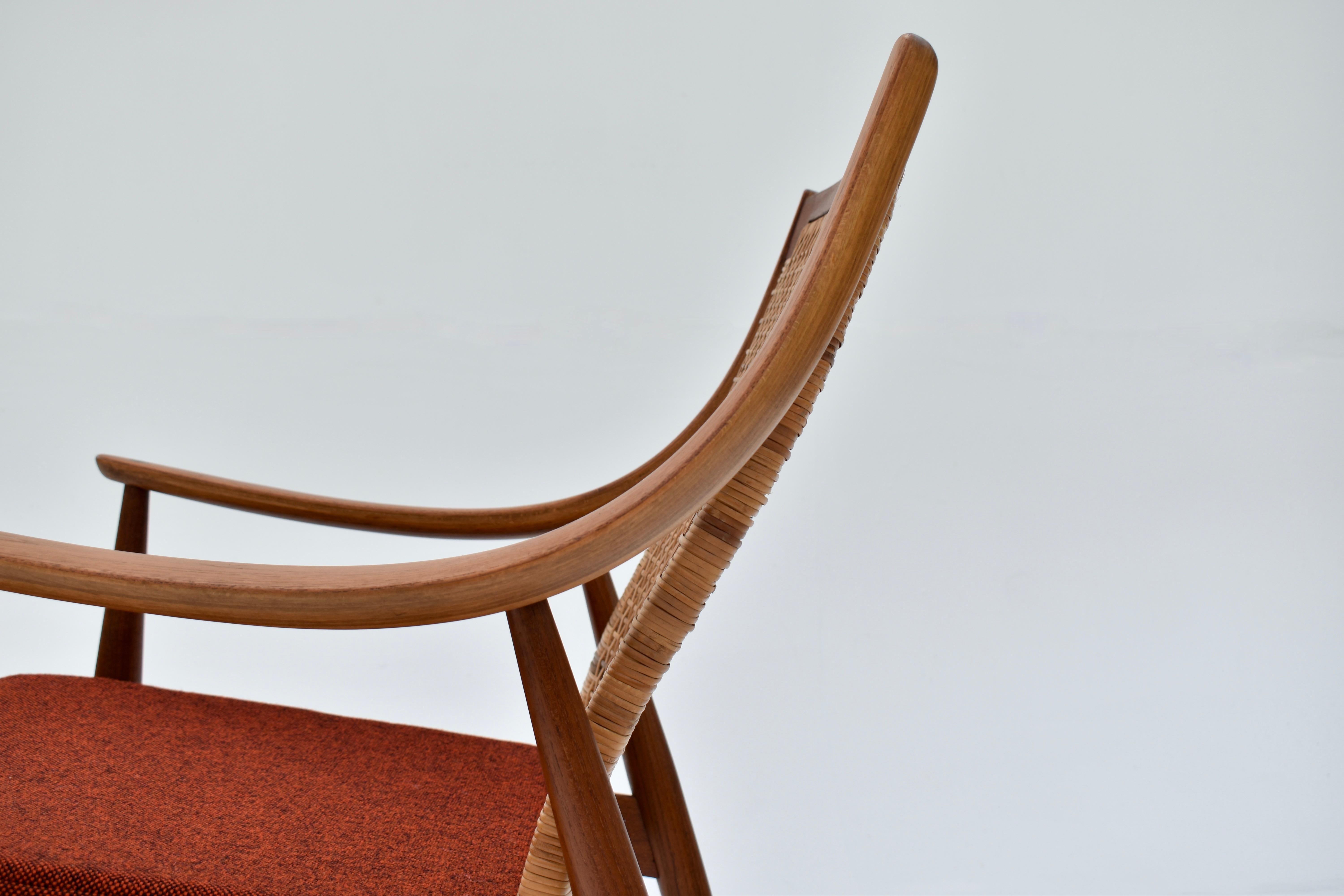 Pair Of Peter Hvidt & Orla Molgaard Nielsen Model 147 Teak & Rattan Chairs 1