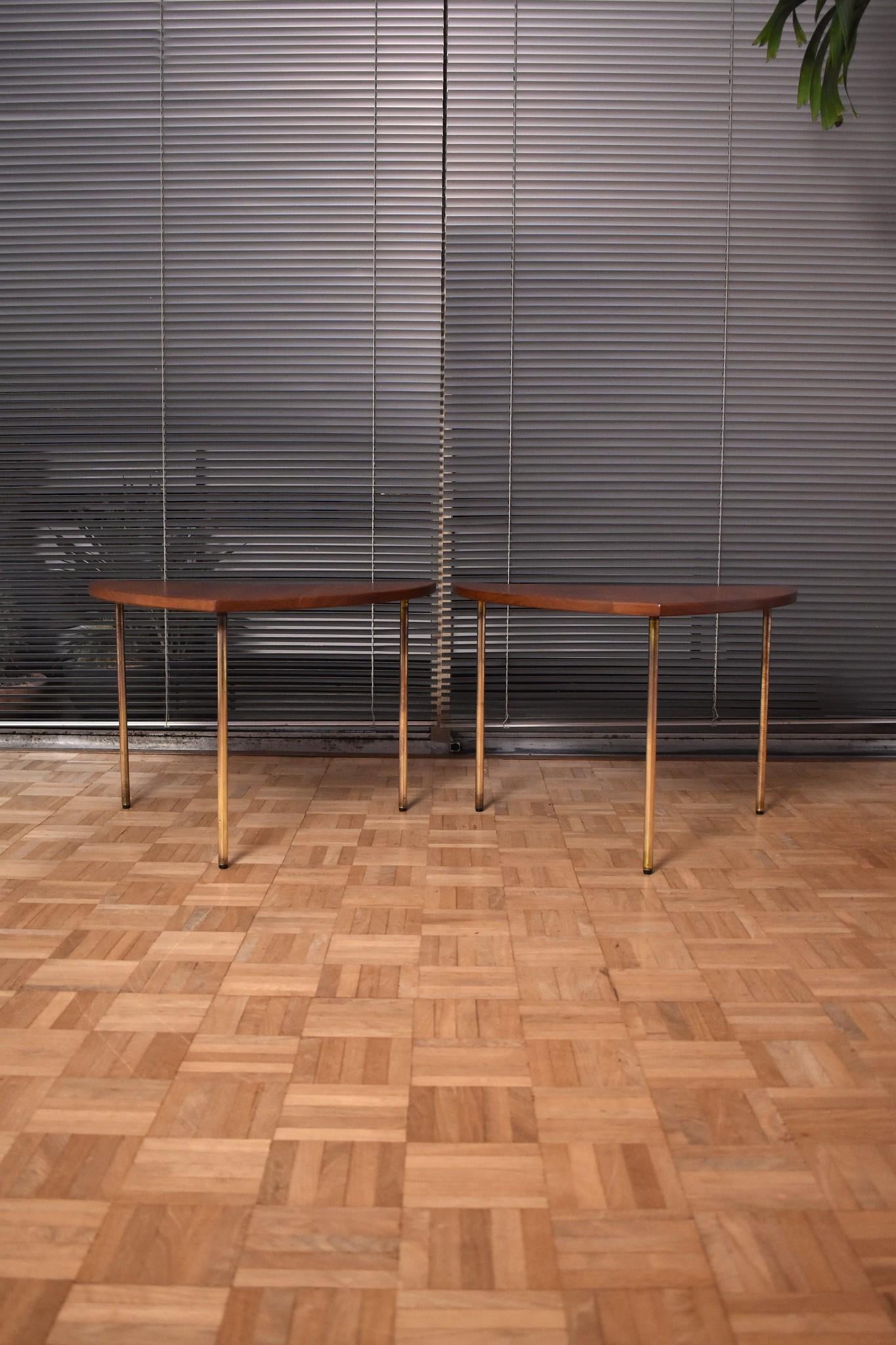 Teak Pair of Peter Hvidt & Orla Molgaard Nielsen Model 523 Pinwheel Tables