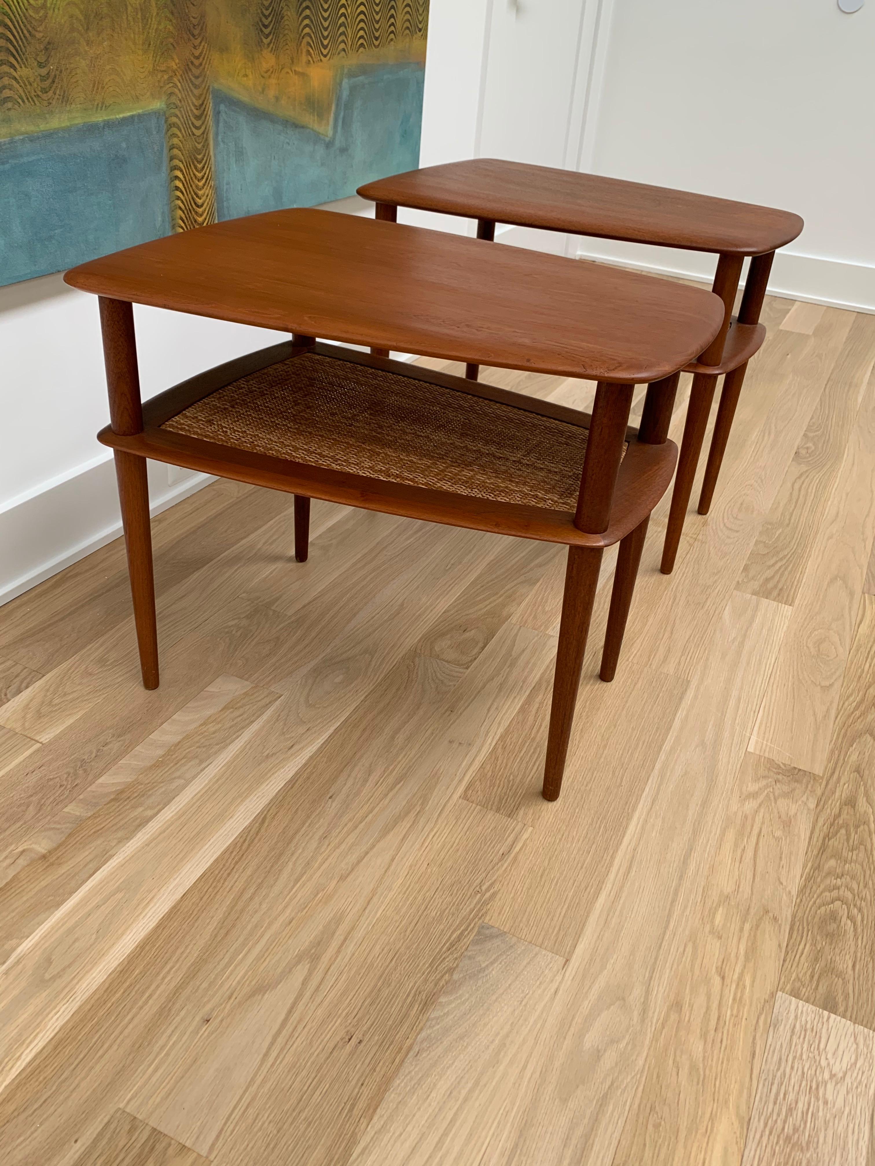 Pair of Peter Hvidt Teak Side Tables In Good Condition For Sale In Washington, DC