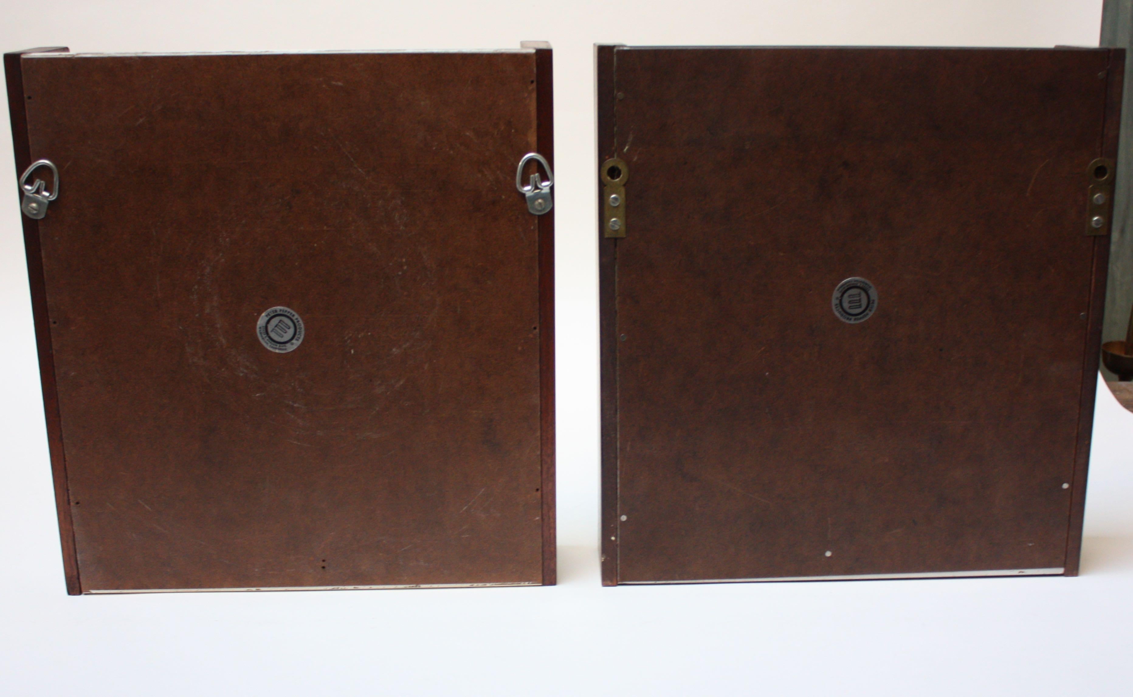 Mid-Century Modern Pair of Peter Pepper Black and White Wall-Mounted Magazine Holders For Sale