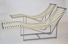 Pair of Peter Strassl Spine Back Lounge Chairs or Chaise Lounges, Germany, 1978