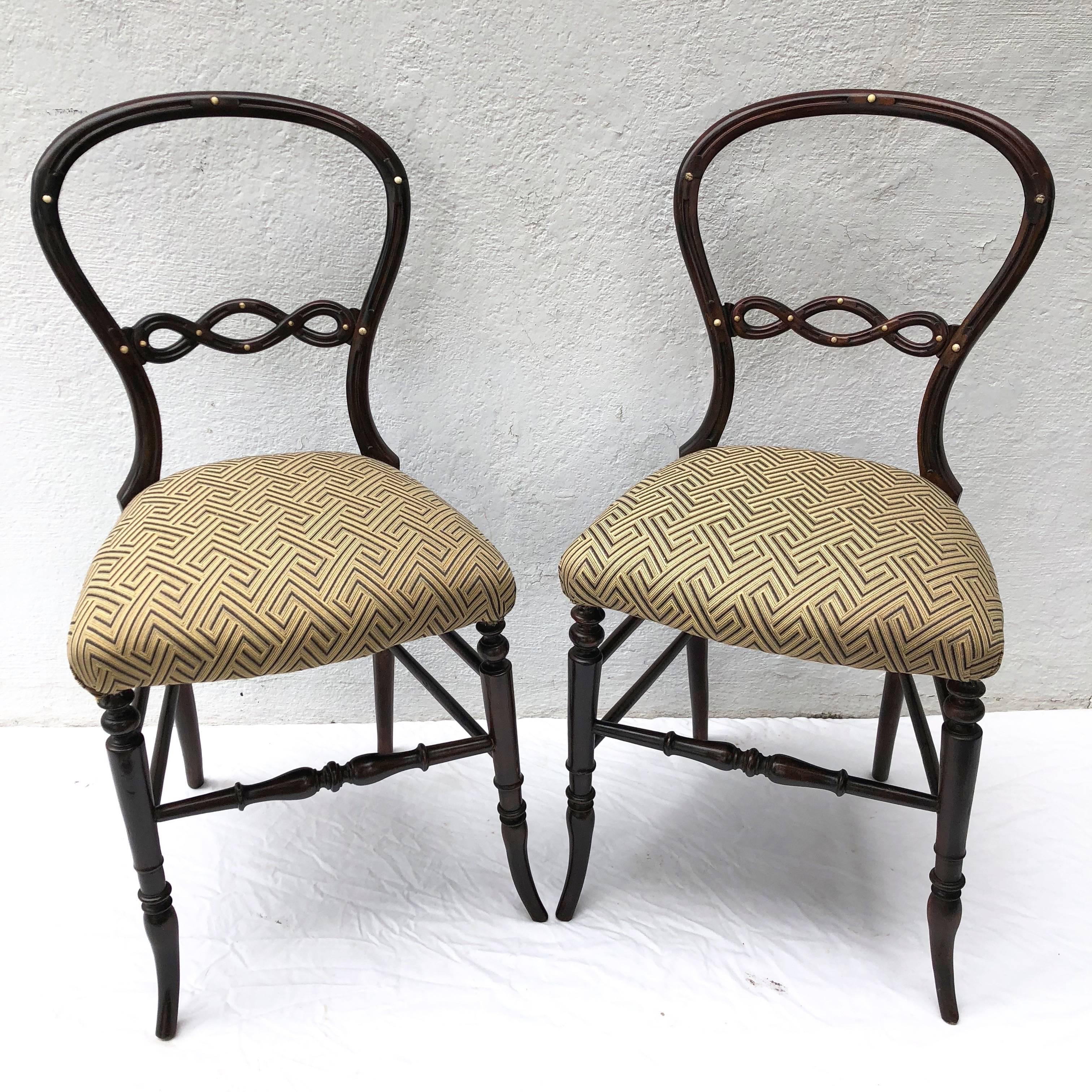 19th Century Pair of Petit English Side Chairs