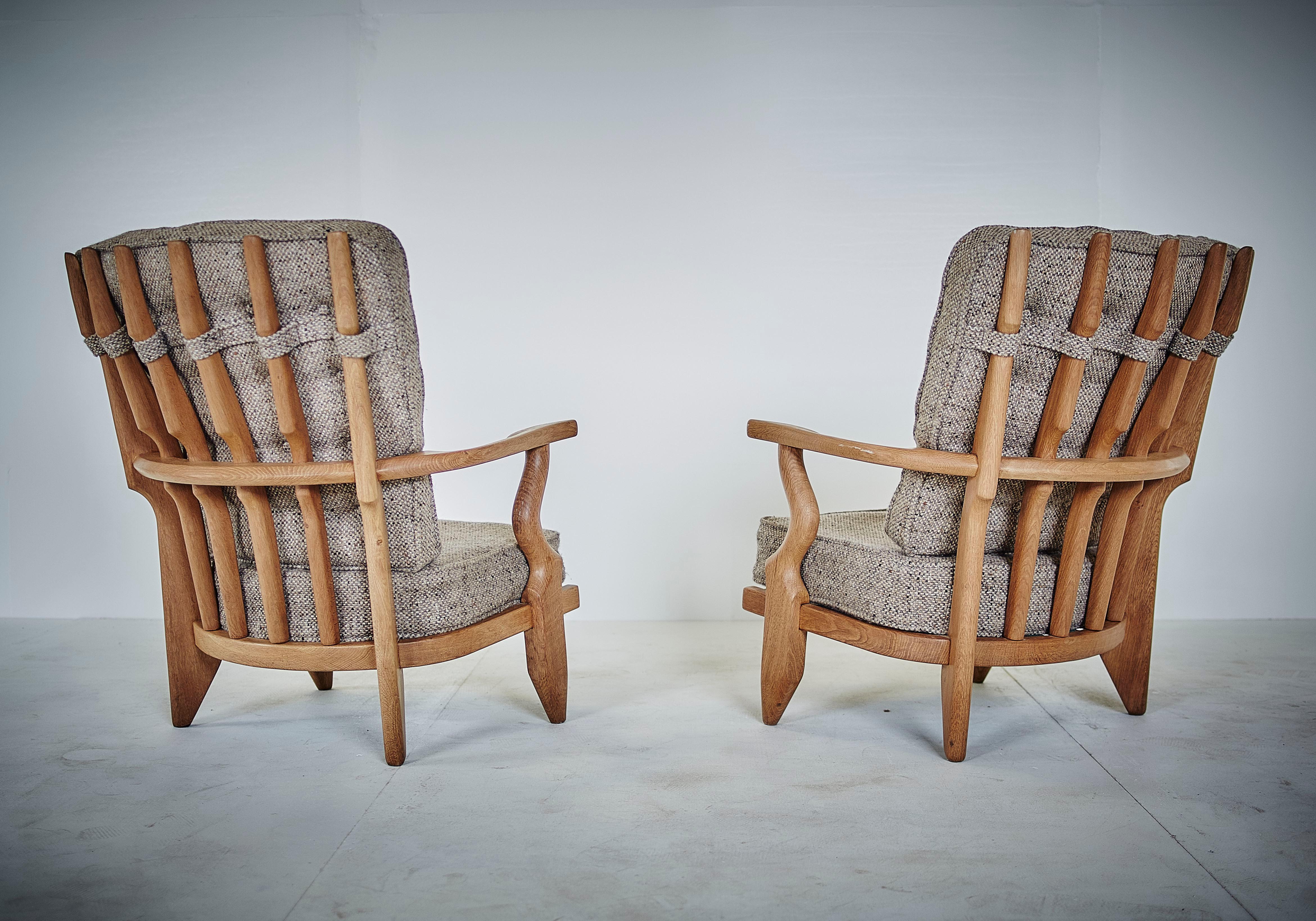 Pair of Petit Repos, Guillerme et Chambron with Original Fabric, 1960 In Good Condition For Sale In Milan, IT