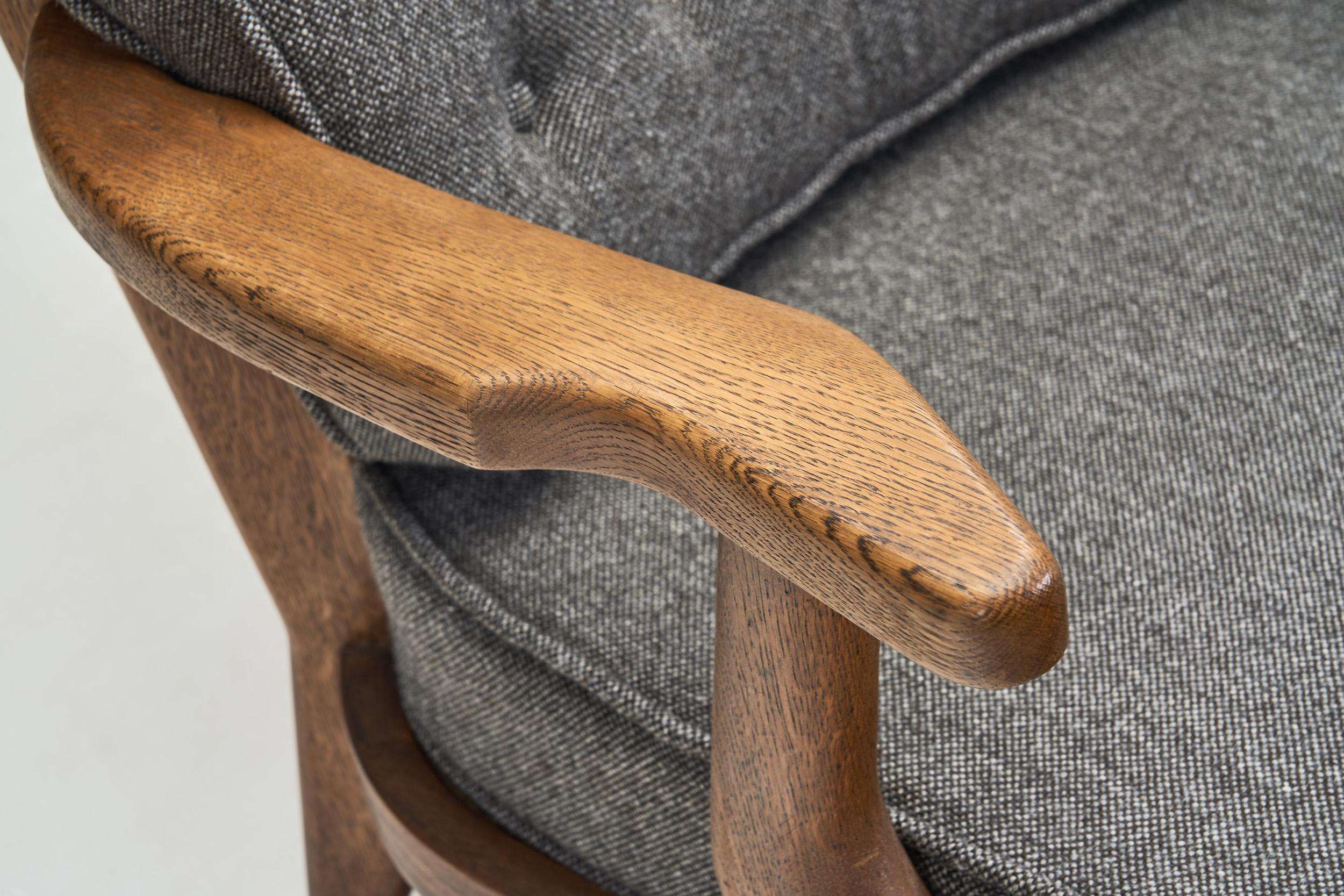 Pair of “Petit Repos” Lounge Chairs by Guillerme et Chambron, France 1950s 3