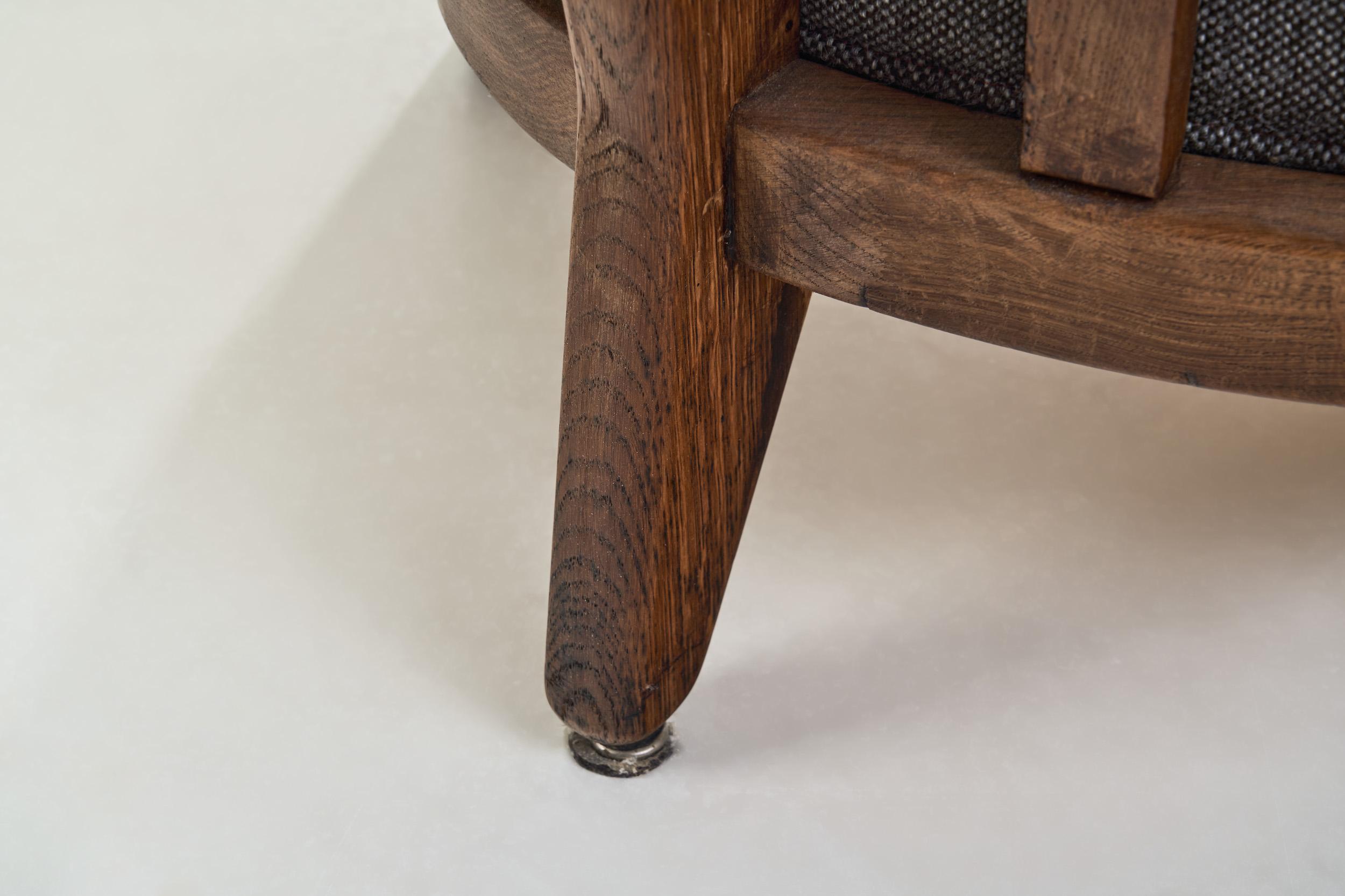 Pair of “Petit Repos” Lounge Chairs by Guillerme et Chambron, France 1950s 8