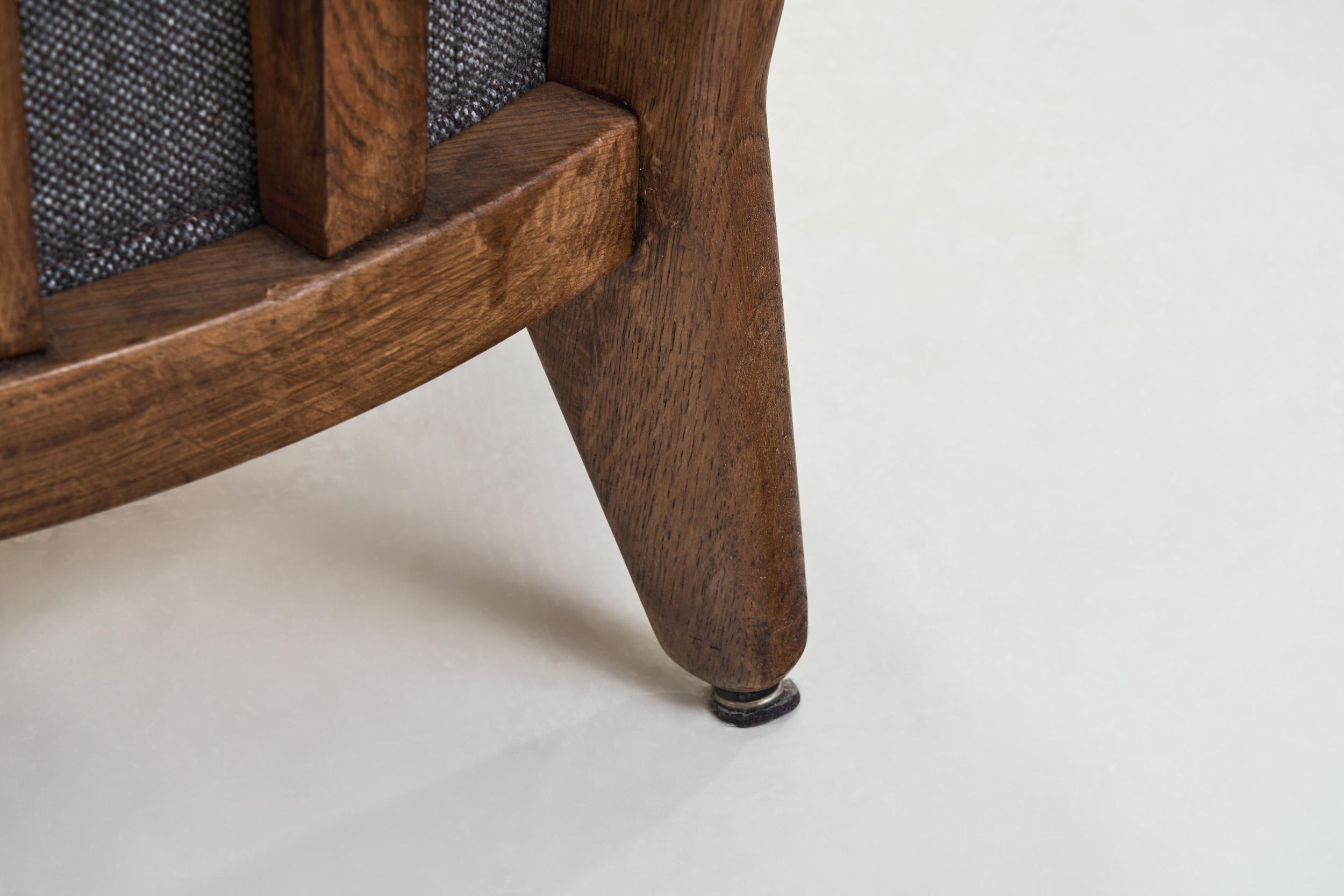 Pair of “Petit Repos” Lounge Chairs by Guillerme et Chambron, France 1950s 9