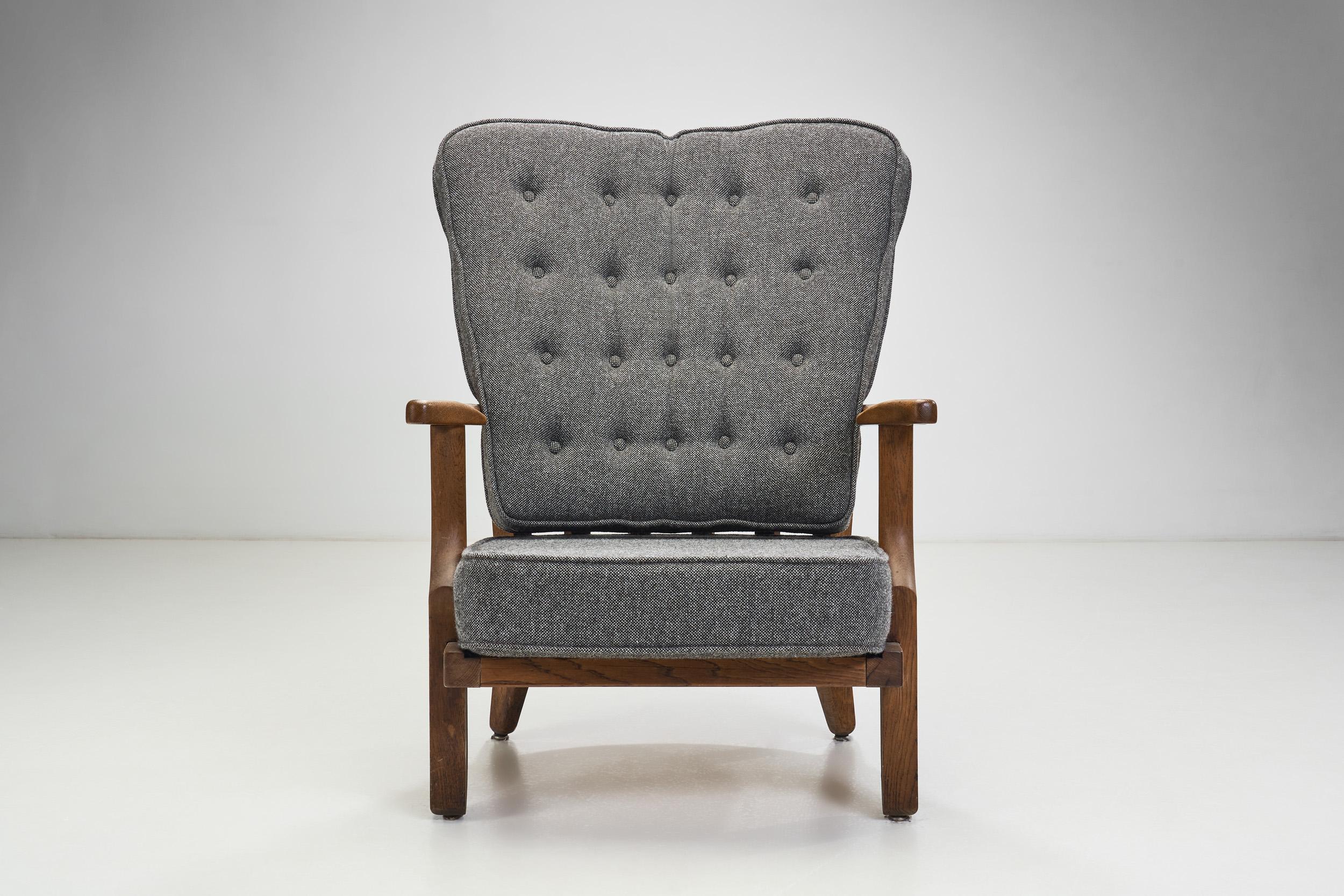 Mid-20th Century Pair of “Petit Repos” Lounge Chairs by Guillerme et Chambron, France 1950s