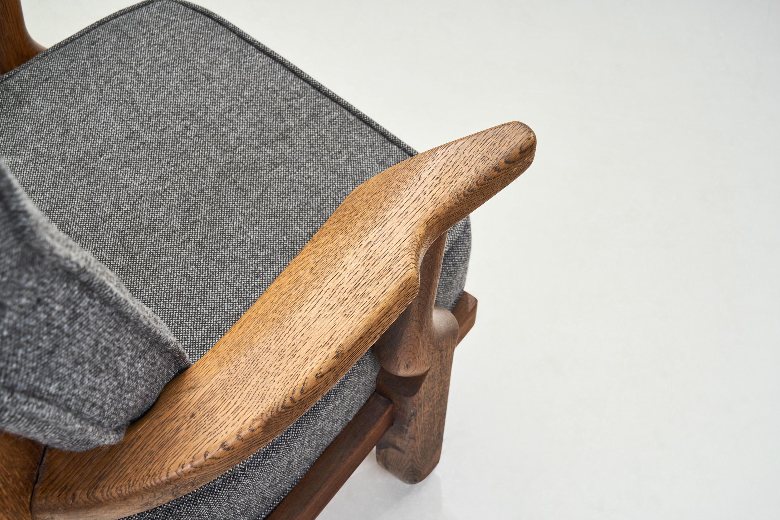 Pair of “Petit Repos” Lounge Chairs by Guillerme et Chambron, France 1950s 1