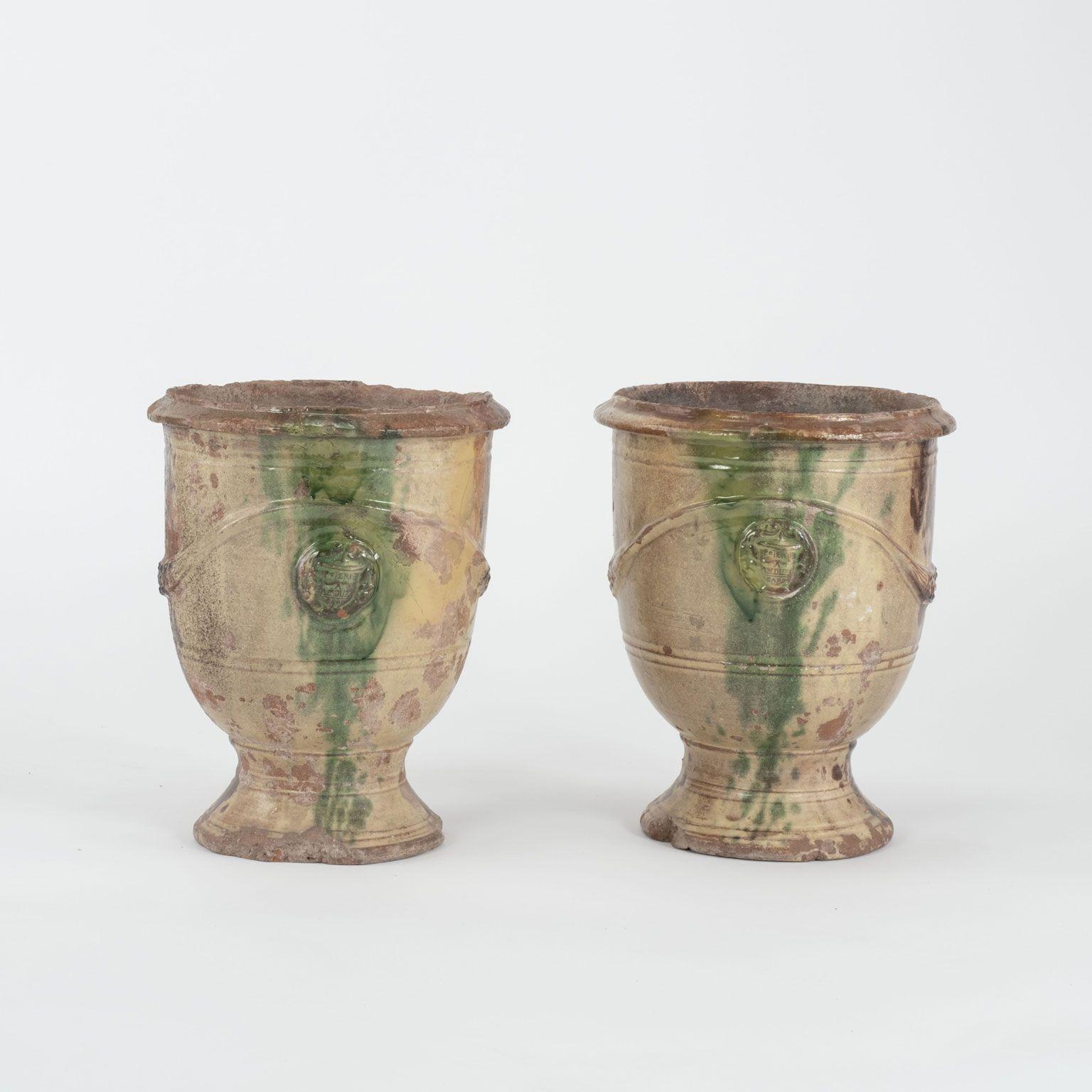 Mid-20th Century Pair of Petite Anduze Jars For Sale