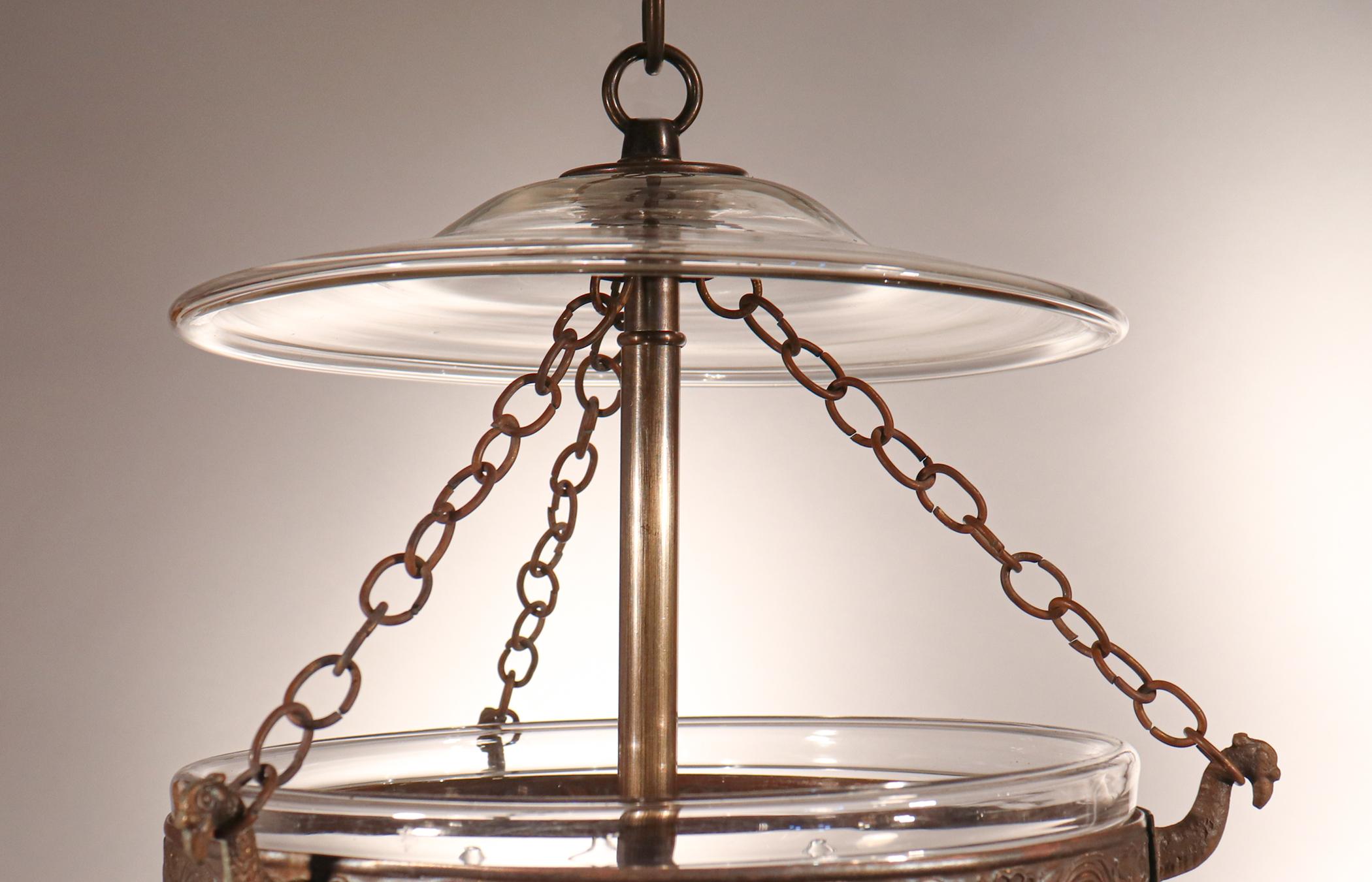 Brass Pair of Petite Bell Jar Lanterns