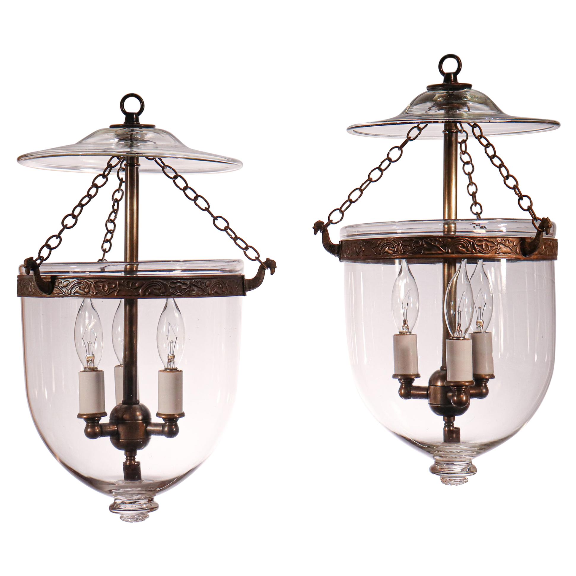 Pair of Petite Bell Jar Lanterns