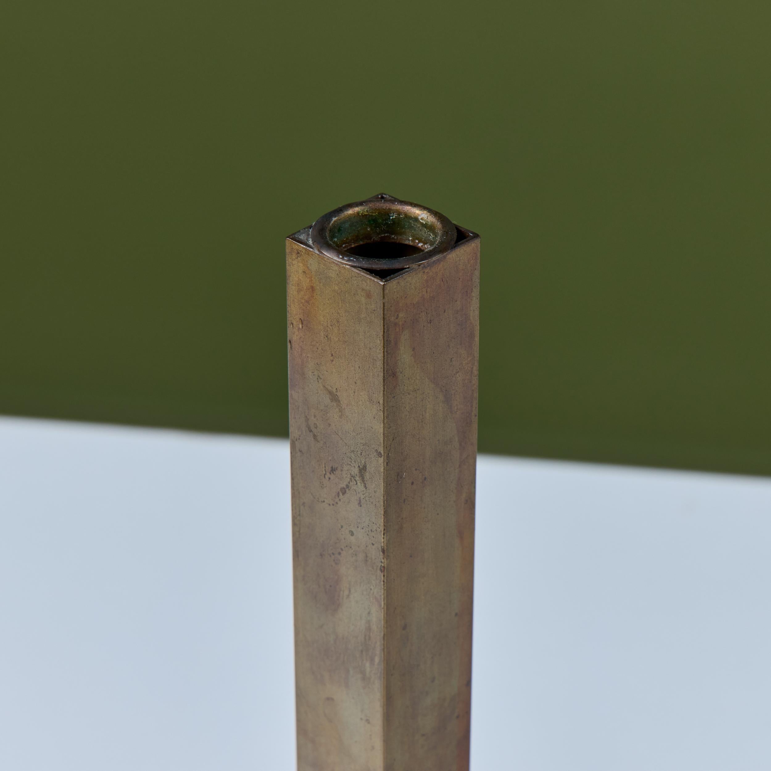 Pair of Petite Brass Candlesticks by Martha Sturdy For Sale 7