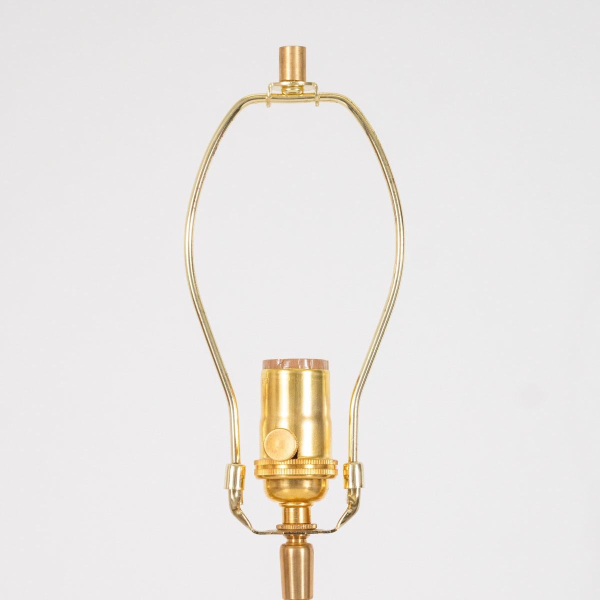 Pair of Petite Brass Cylinder Lamps 4