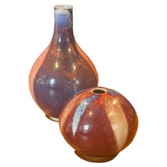 Pair of Petite California Studio Pottery Ceramic Vases by Barbara Moorefield