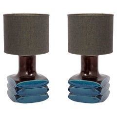 Paar von  Kleine Keramik-Tischlampen entworfen von Cari Zalloni, Deutschland, 1970er Jahre