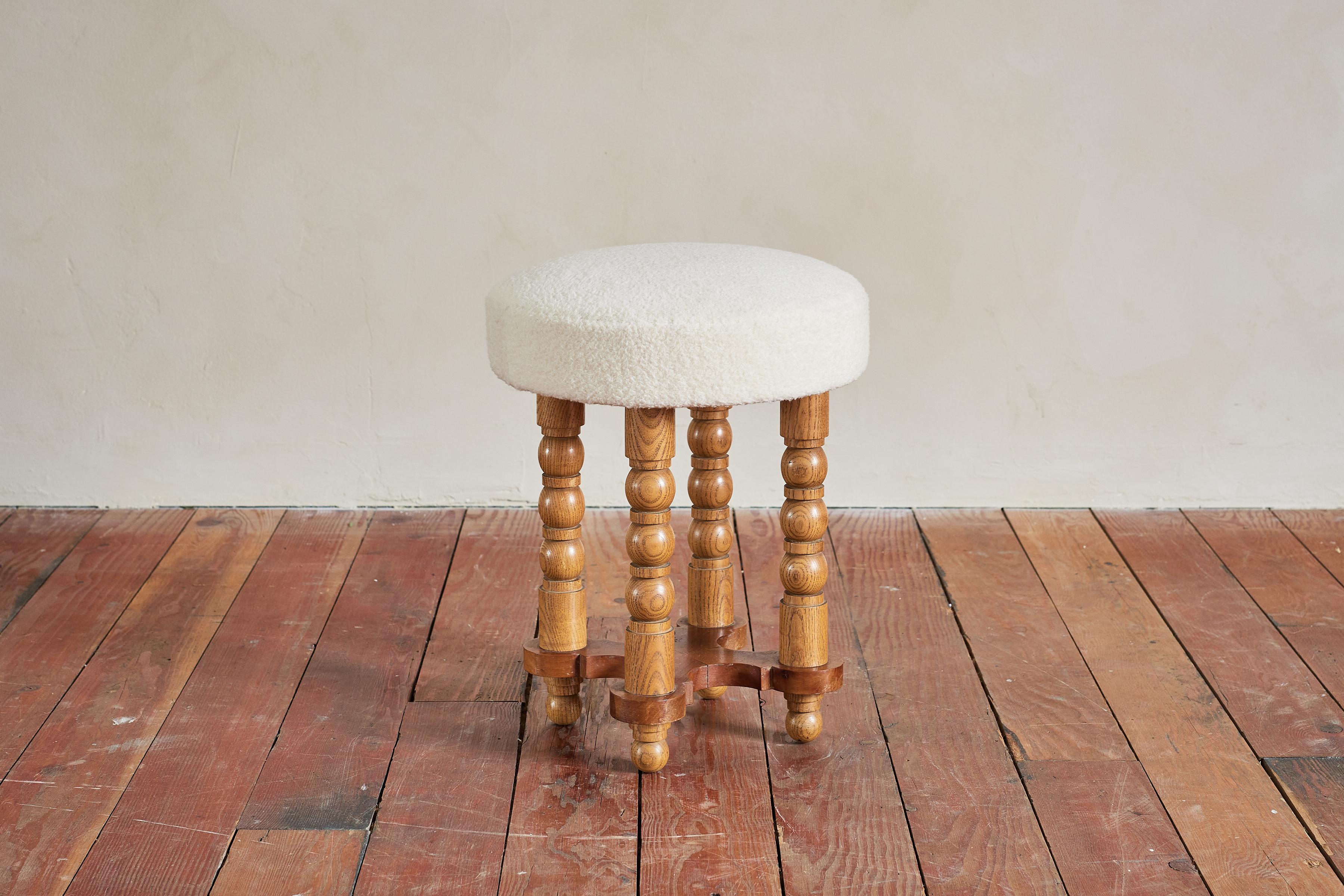 Pair of Petite Charles Dudouyt Stools In Good Condition In Beverly Hills, CA