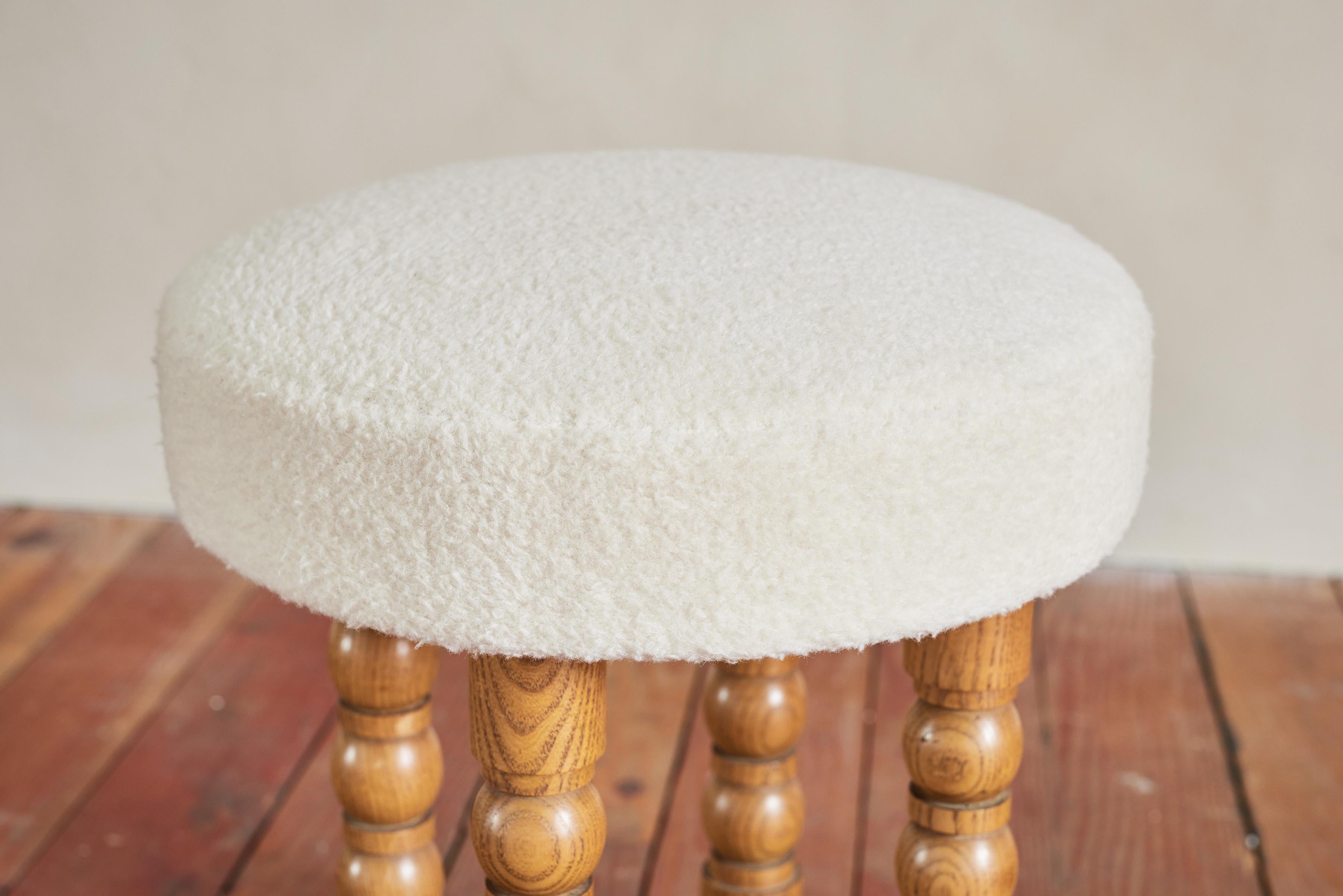 Upholstery Pair of Petite Charles Dudouyt Stools