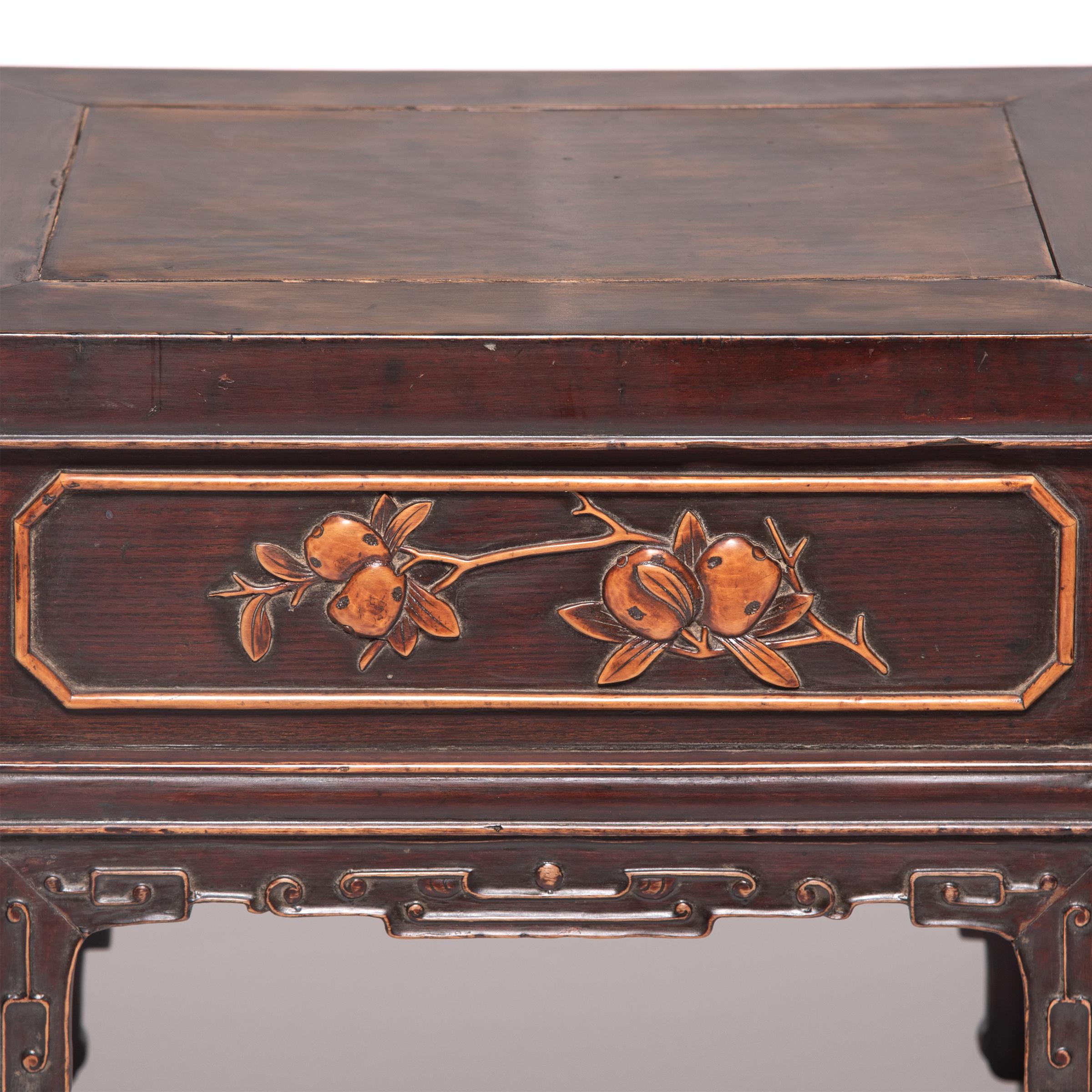 Pair of Petite Chinese Display Tables with Boxwood Inlay, c. 1850 1