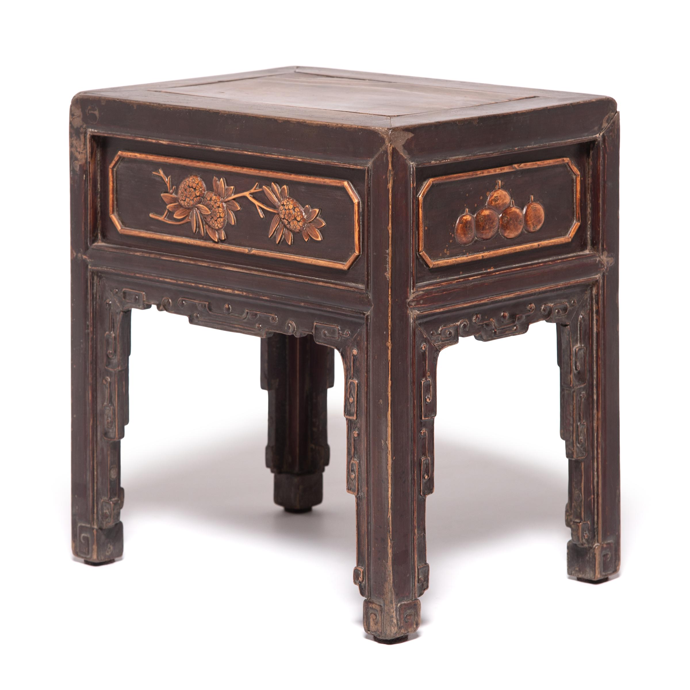 Pair of Petite Chinese Display Tables with Boxwood Inlay, c. 1850 3