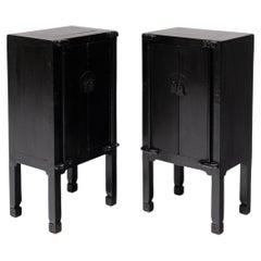 Pair of Petite Chinese Lacquered Kang Chests, Late 19th Century