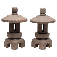 Pair of Petite Chinese Stone Table Lanterns