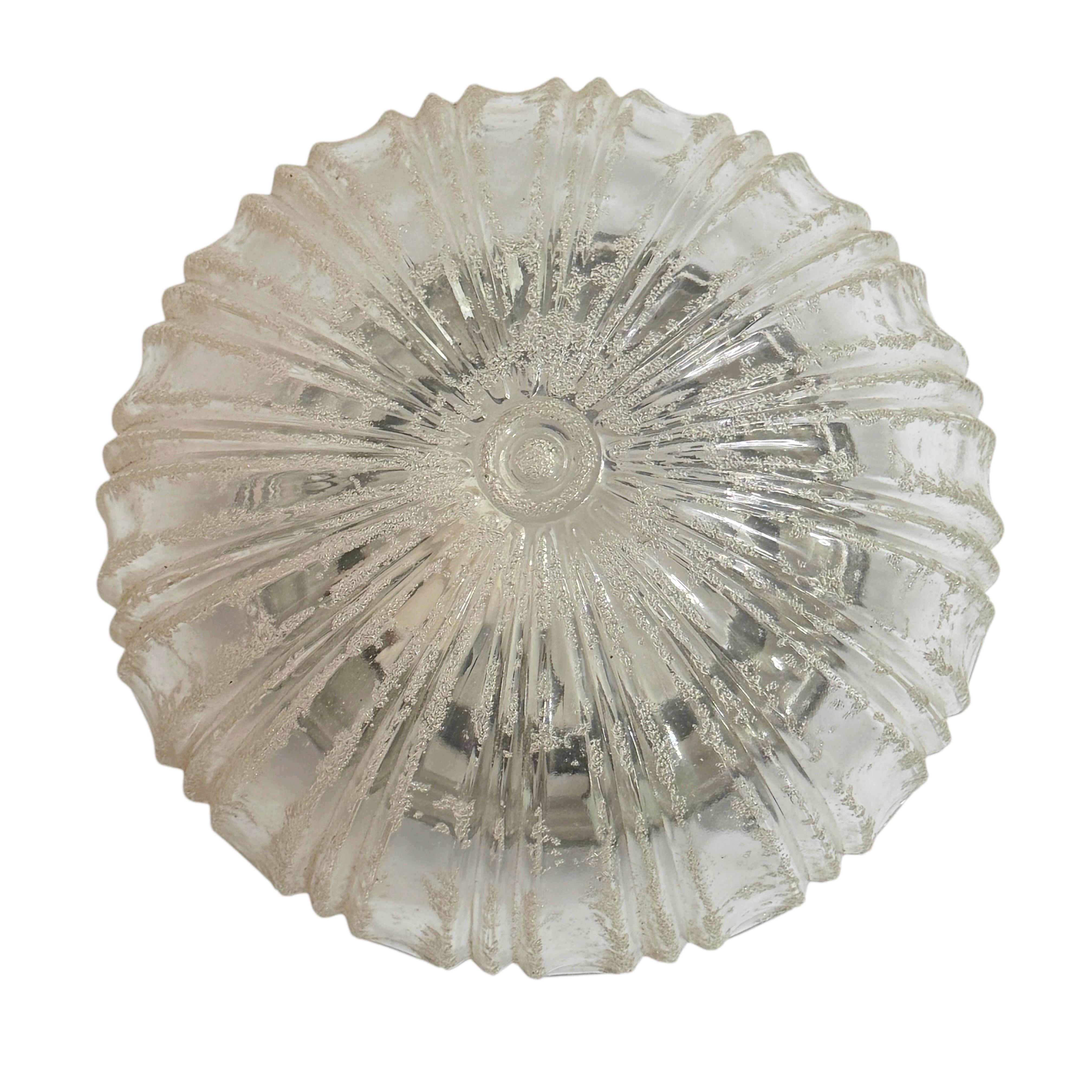 Pair of Petite Clear Glass Flush Mount Ceiling Light Guro Leuchten, Germany 1960 For Sale 6