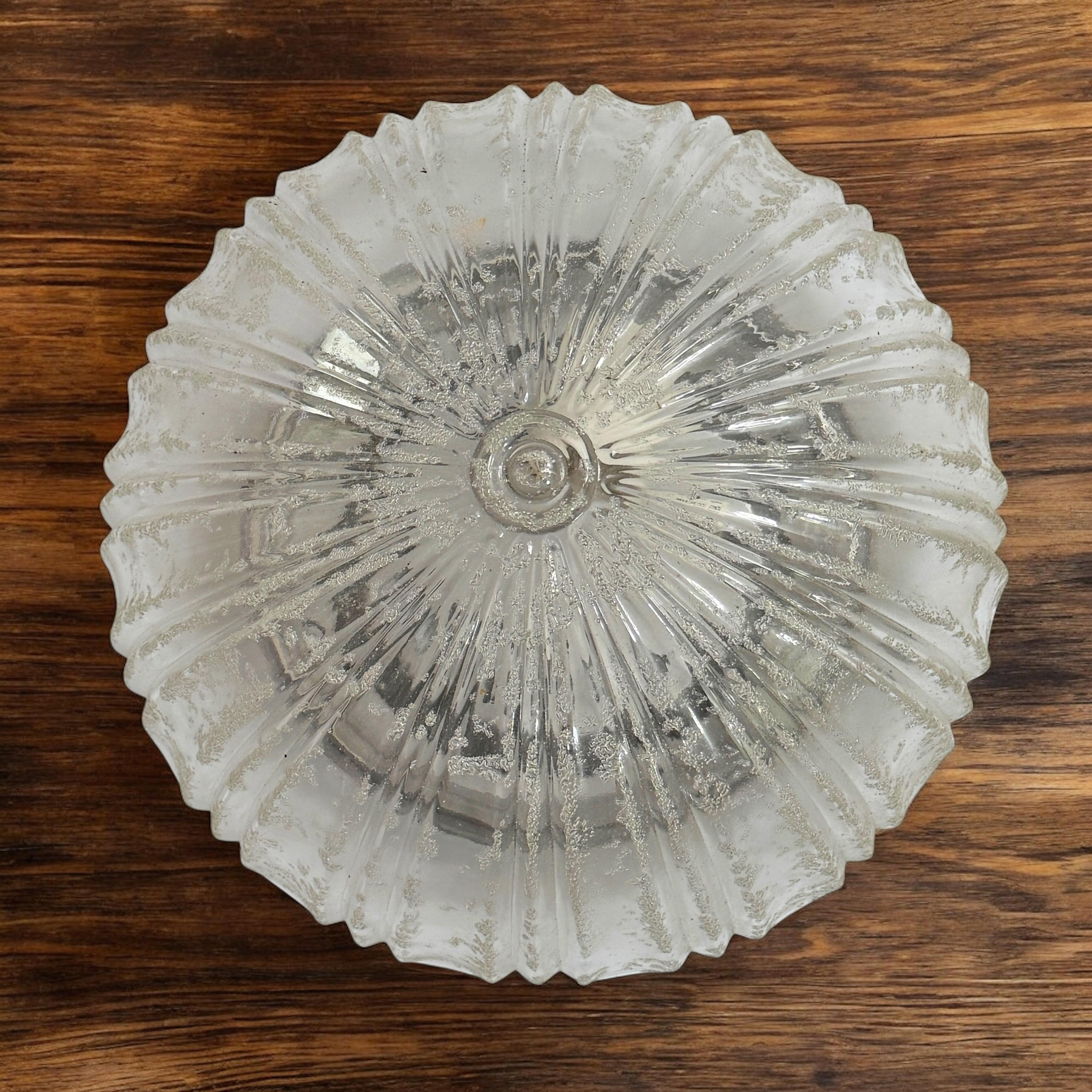Pair of Petite Clear Glass Flush Mount Ceiling Light Guro Leuchten, Germany 1960 For Sale 7