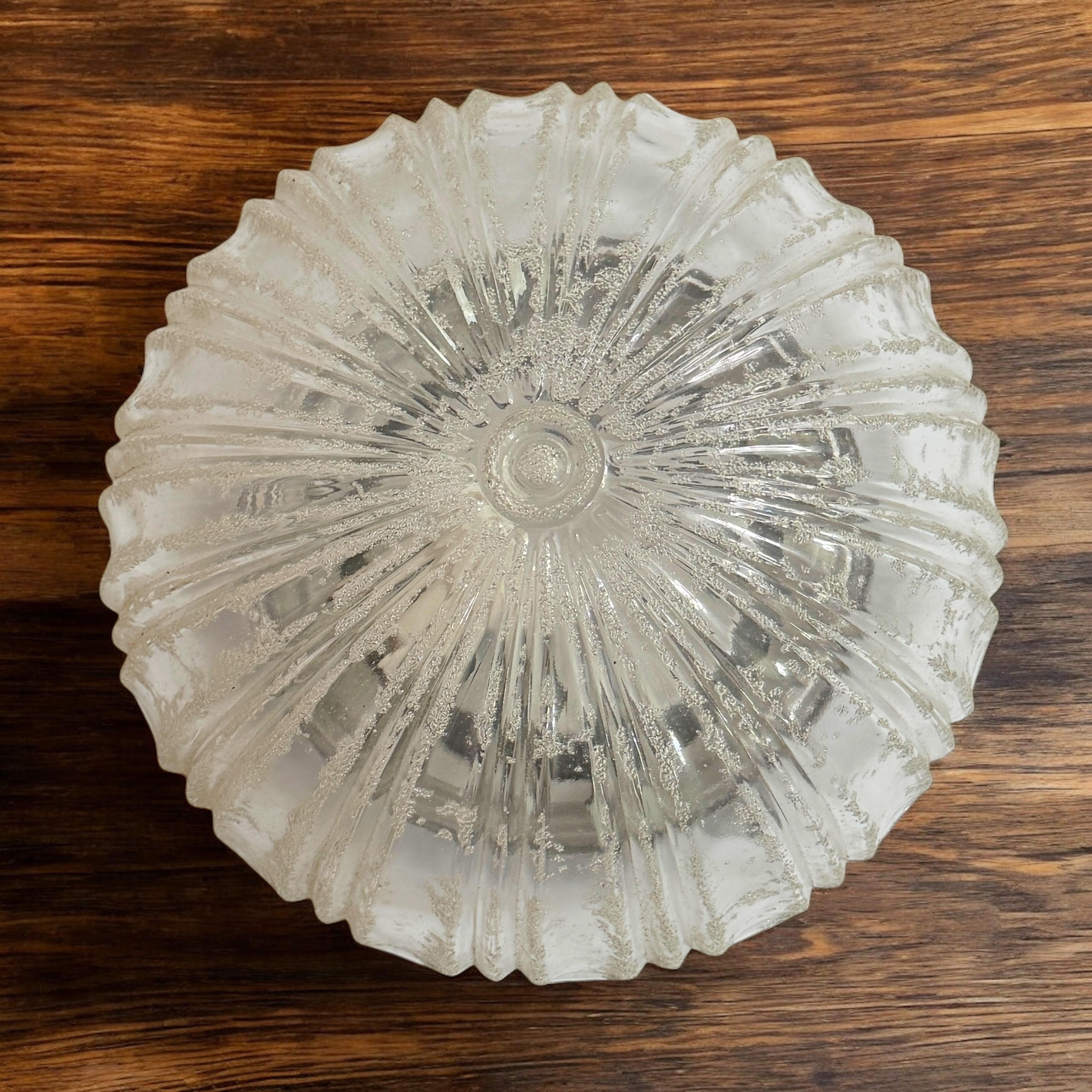 Pair of Petite Clear Glass Flush Mount Ceiling Light Guro Leuchten, Germany 1960 For Sale 8
