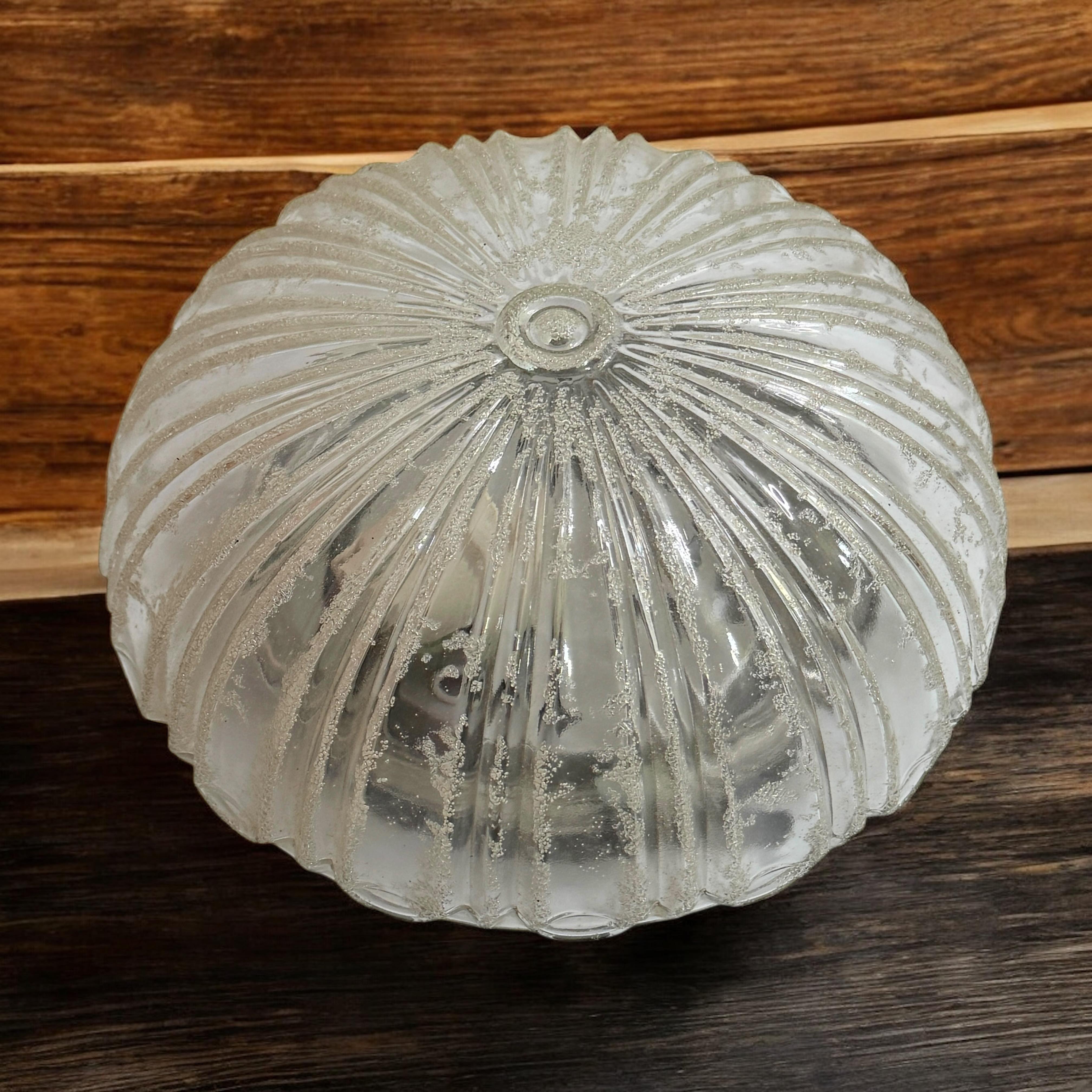 Pair of Petite Clear Glass Flush Mount Ceiling Light Guro Leuchten, Germany 1960 For Sale 11