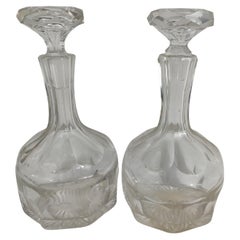 Pair of Petite Cut Glass Crystal Decanters, C1930