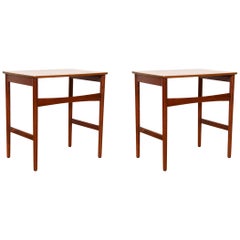 Pair of Petite Danish Modern Solid-Teak Accent /Side Tables