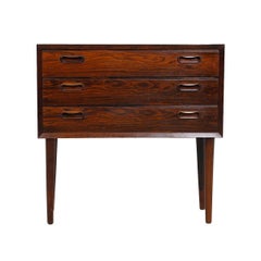 Pair of Petite Danish Rosewood 3 Drawer Nightstands /End-Tables