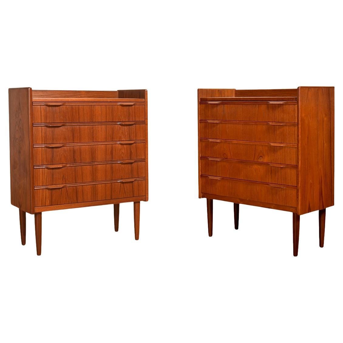 Pair of Petite Danish Teak End Tables  Nightstands