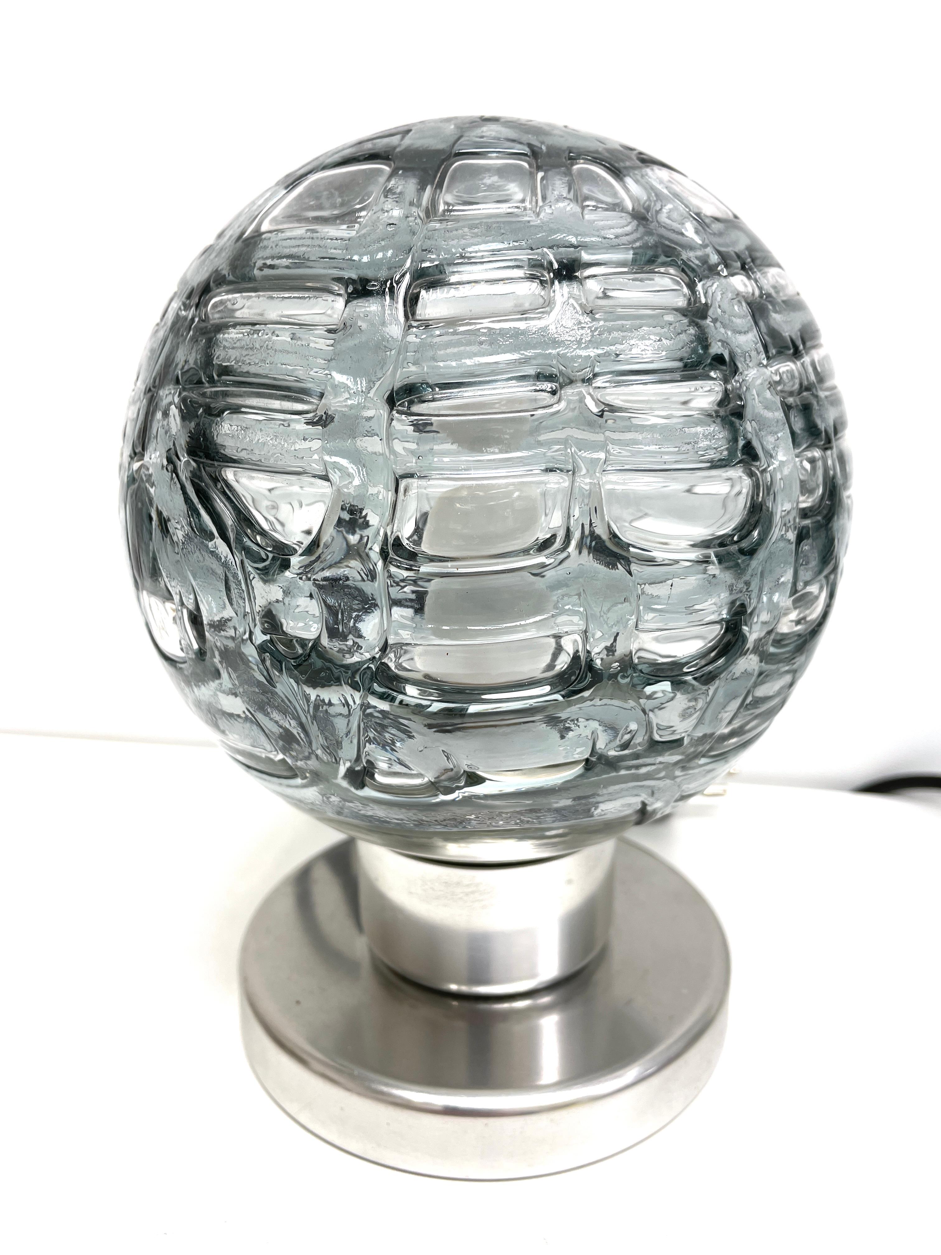Mid-Century Modern Pair of Petite Doria Leuchten Organic Glass Ball Table Lamps, 1960s, German For Sale