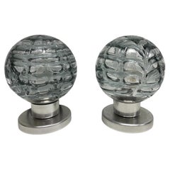 Pair of Petite Doria Leuchten Organic Glass Ball Table Lamps, 1960s, German