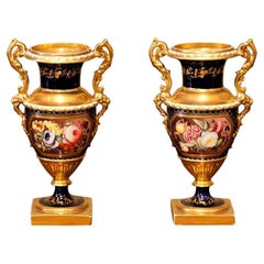 Pair of Petite English Hard-Paste Porcelain Vases, Circa 1825